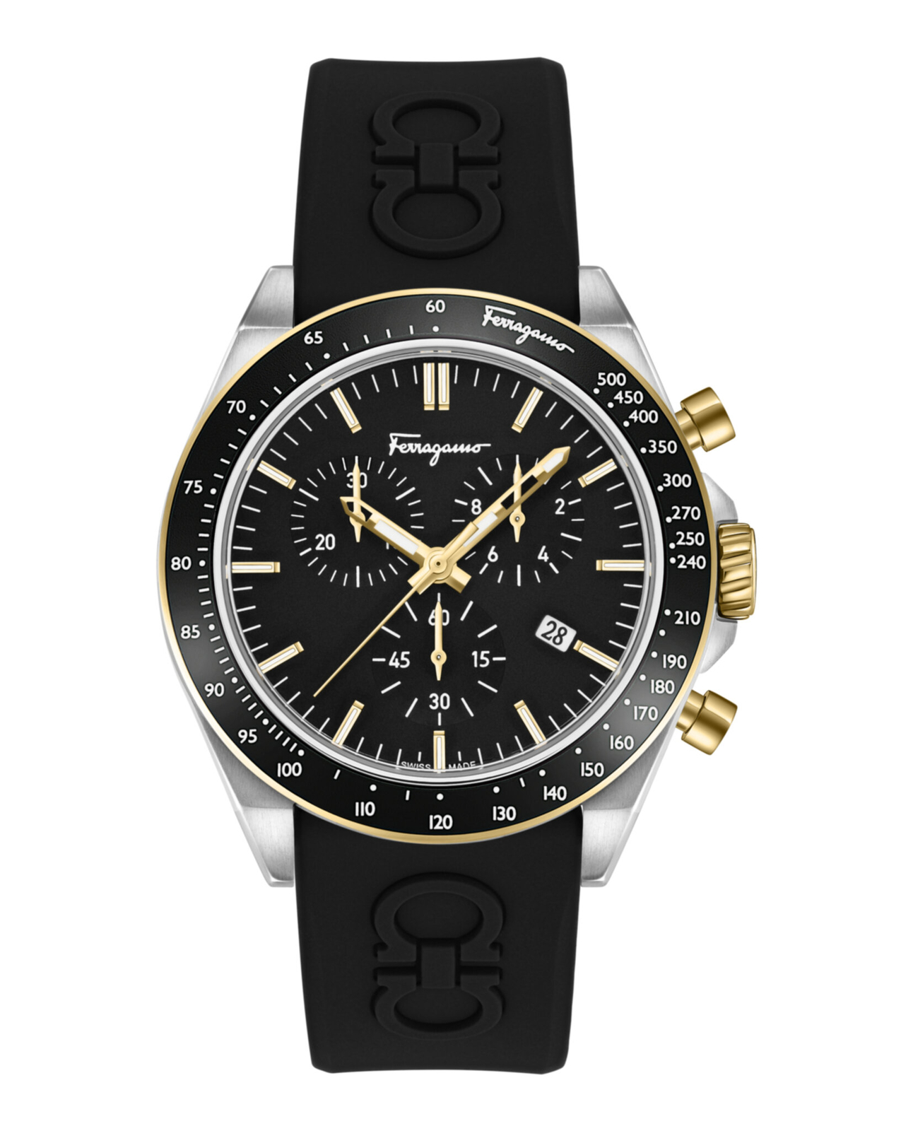 Ferragamo Mens Stainless Steel 43mm Strap Fashion Watch