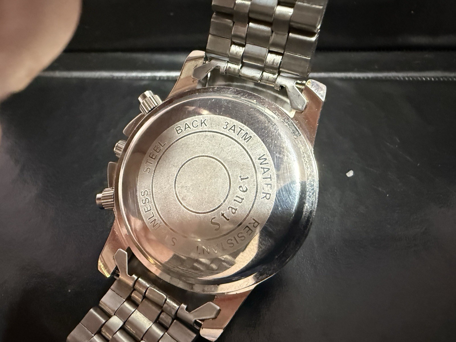 Stauer Chronograph Jet Setter Tachymeter Stainless Steel Watch – New Battery