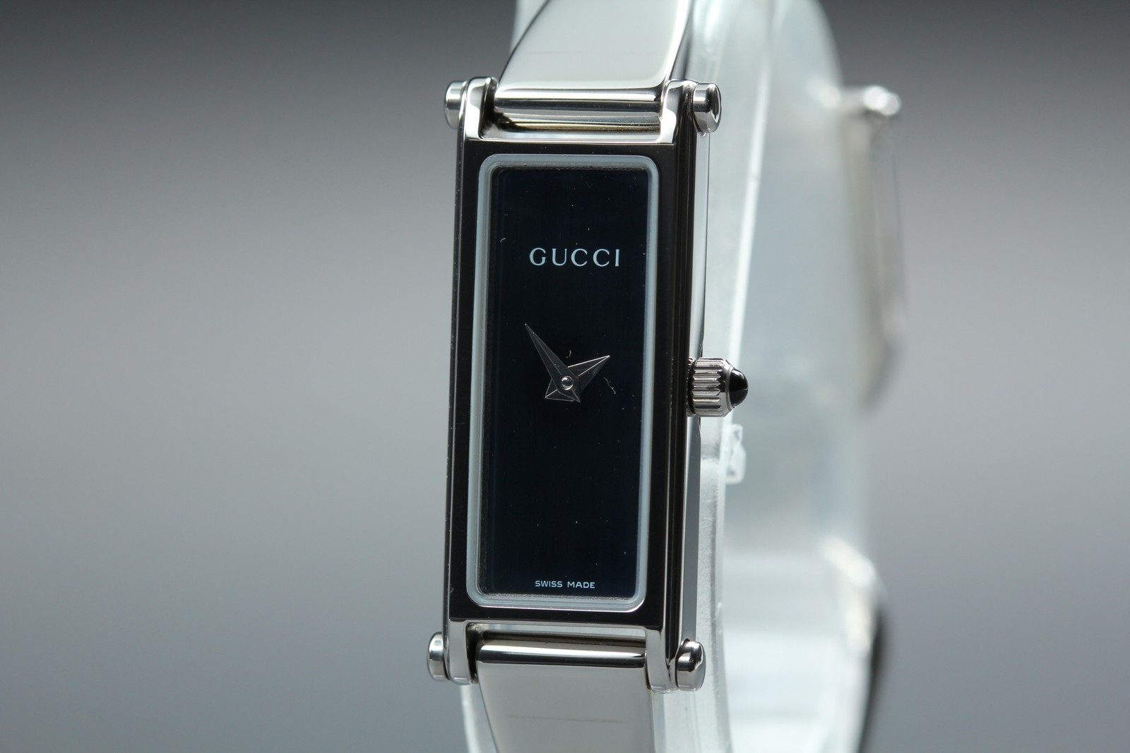 [Near MINT] Gucci 1500L Silver Black Dial 12mm Horsebit Quartz Women’s Watch