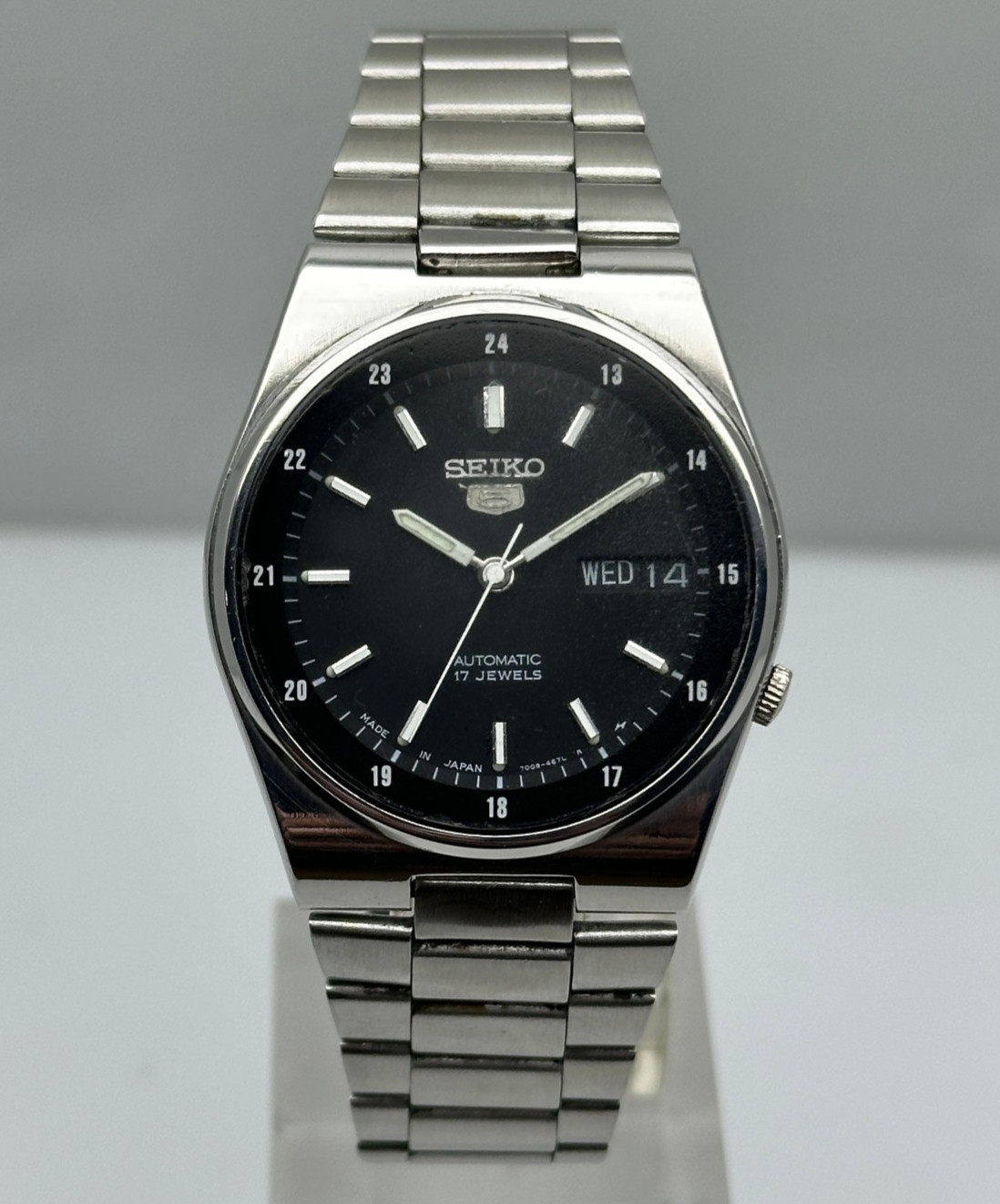 Seiko 5 Automatic 7009-3161 Railway Time Day/Date Vintage Men’s Wrist Watch