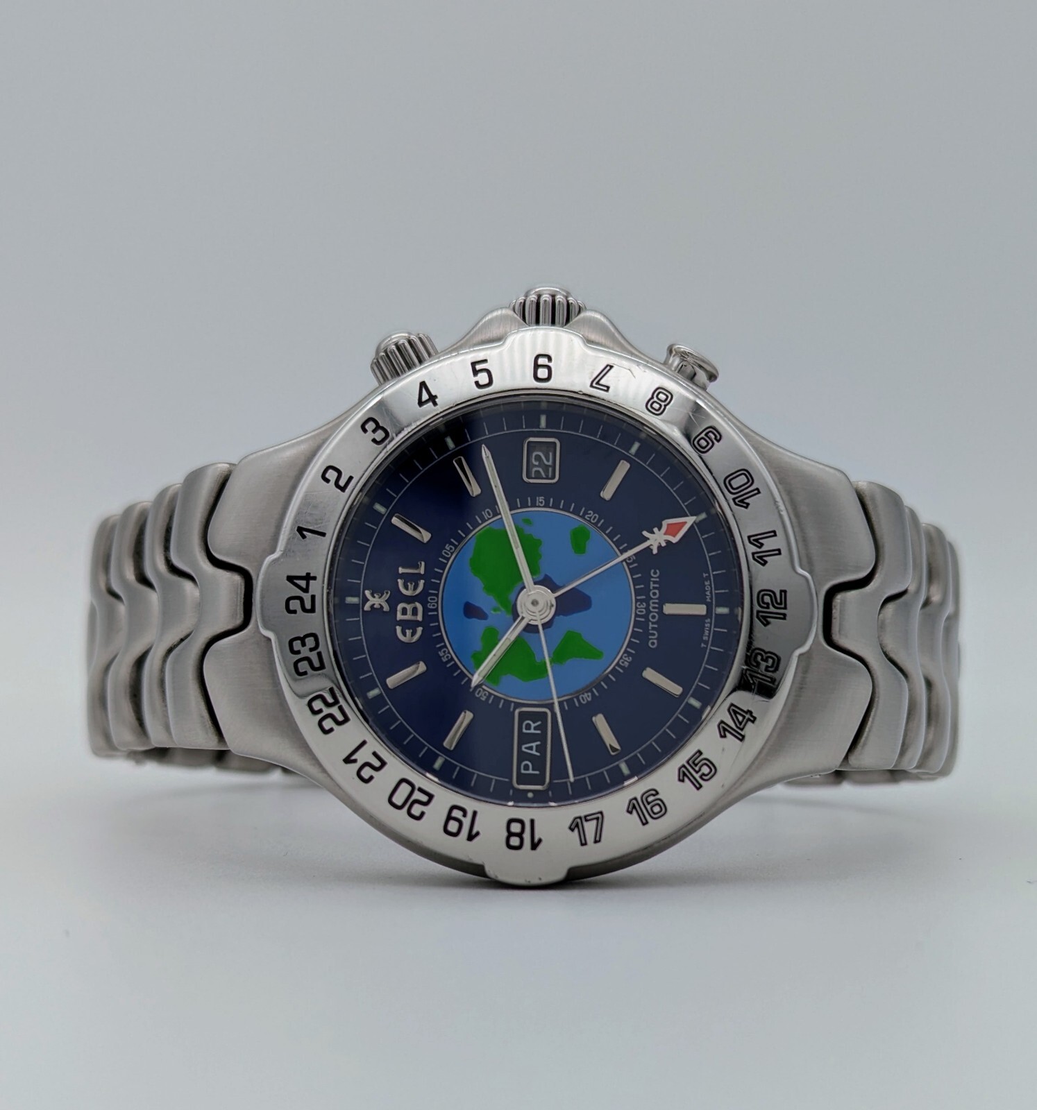 Ebel Sportwave Meridian Automatic World Timer Stainless Steel Ø1 9/16in Uhr 32
