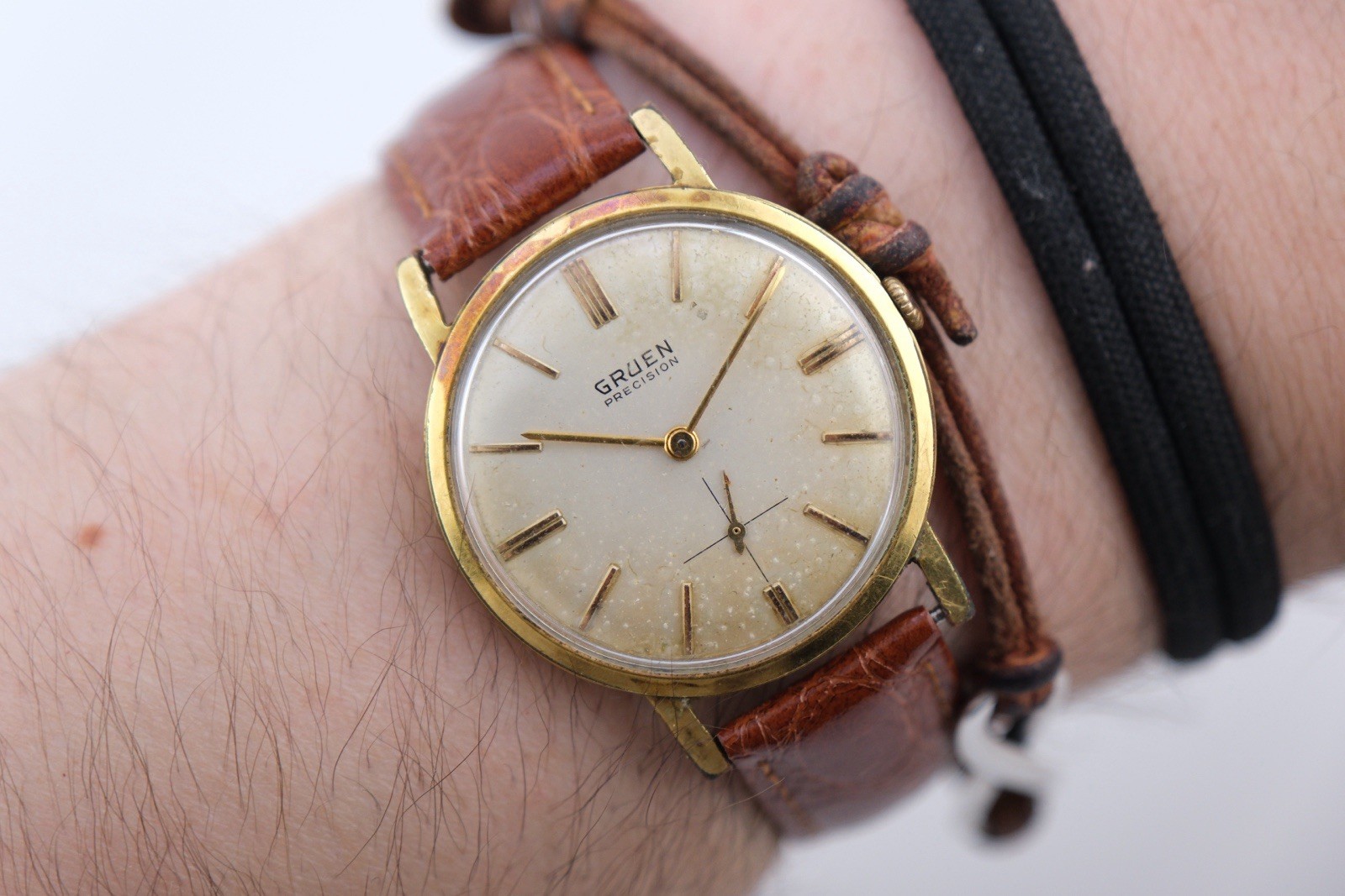 Gruen Precision 510 Vintage Watch “Doctor No” James Bond Time Worn Dial 33mm
