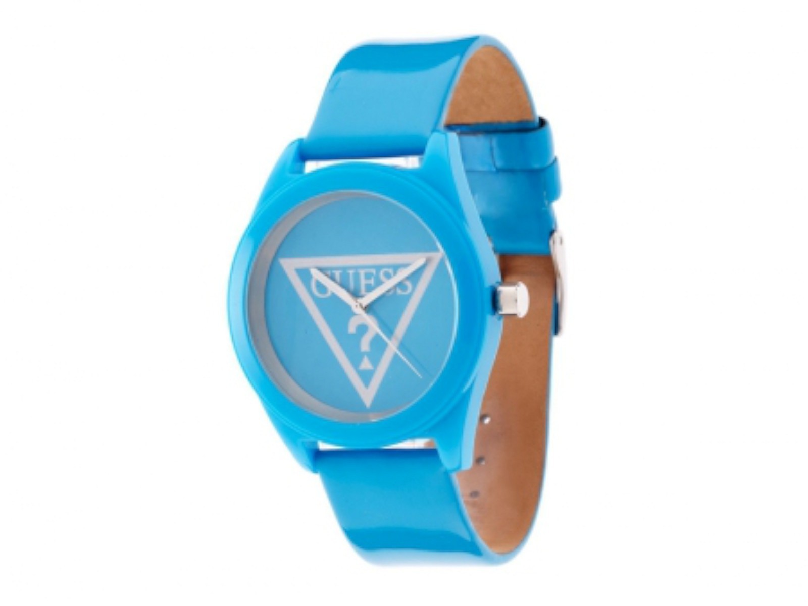 NEW Guess W65014L4 Women’s Analog Watch Blue Classic Logo Gloss Leather Strap