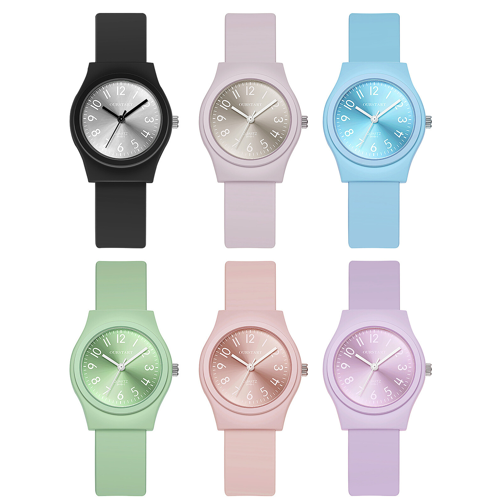 Women Girls Casual Jelly Silicone Band Students Sport Analog Quartz Wrist Watch
