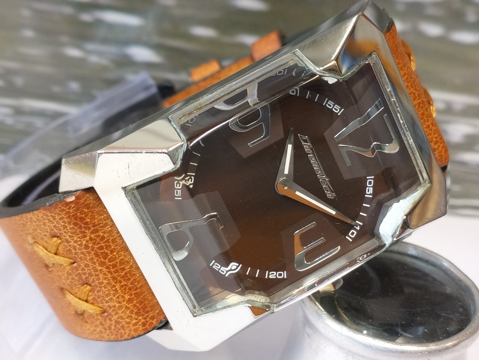 CHRONOTECH QUARTZ BROWN DIAL 6024M ITALY MEN’S FULL WORKING VINTAGE WATCH