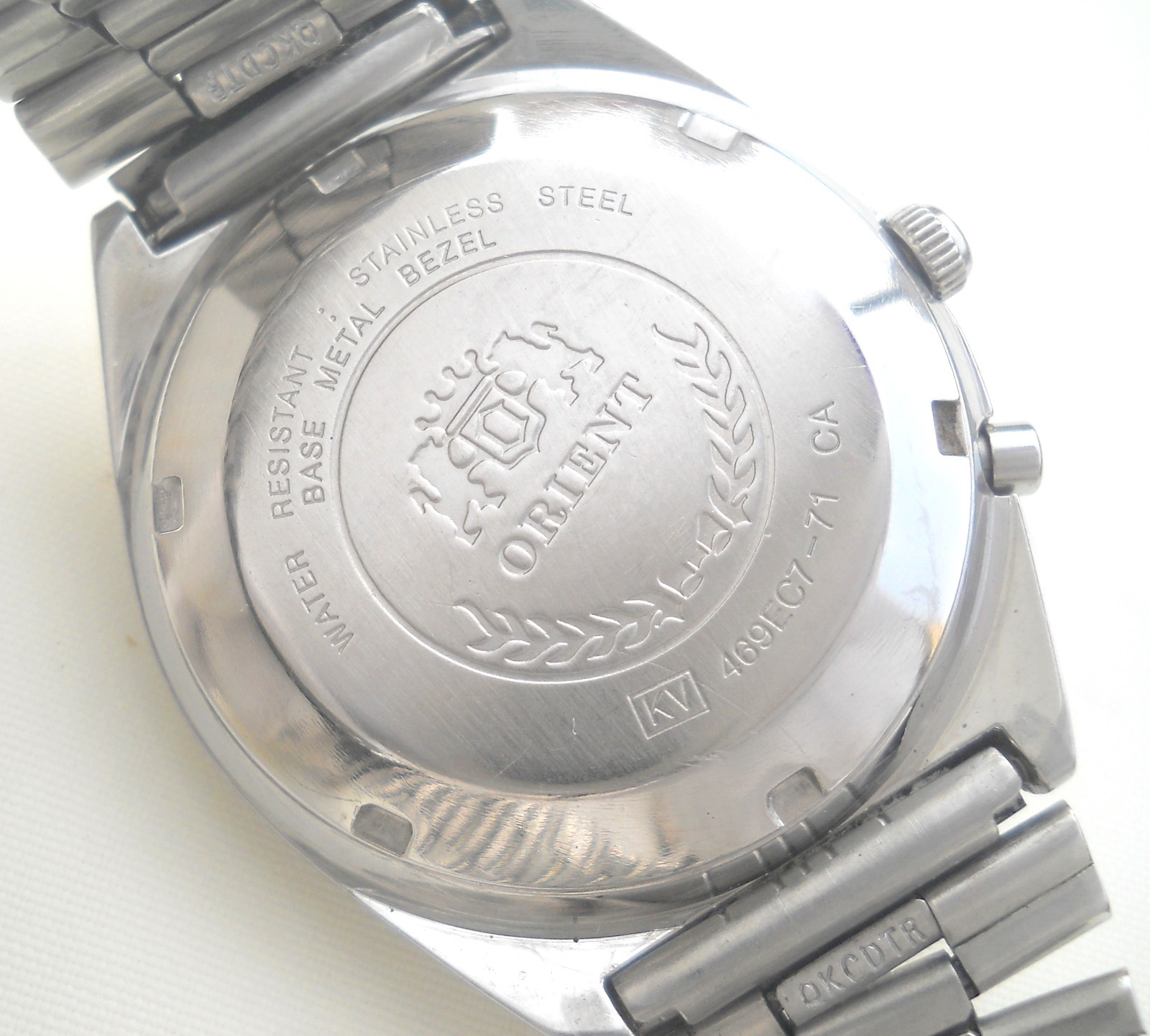 Vintage Orient 3 Star Crystal Automatic Black Blue Sunburst Dial Watch 21J Japan