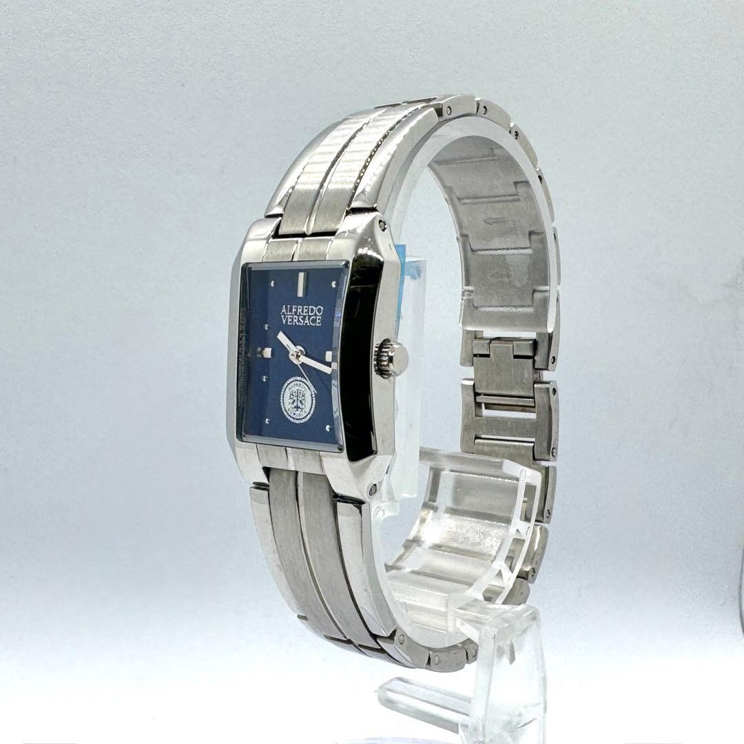 Alfredo Versace Navy Square Quartz Watch Deadstock Unisex 17cm 2x25cm