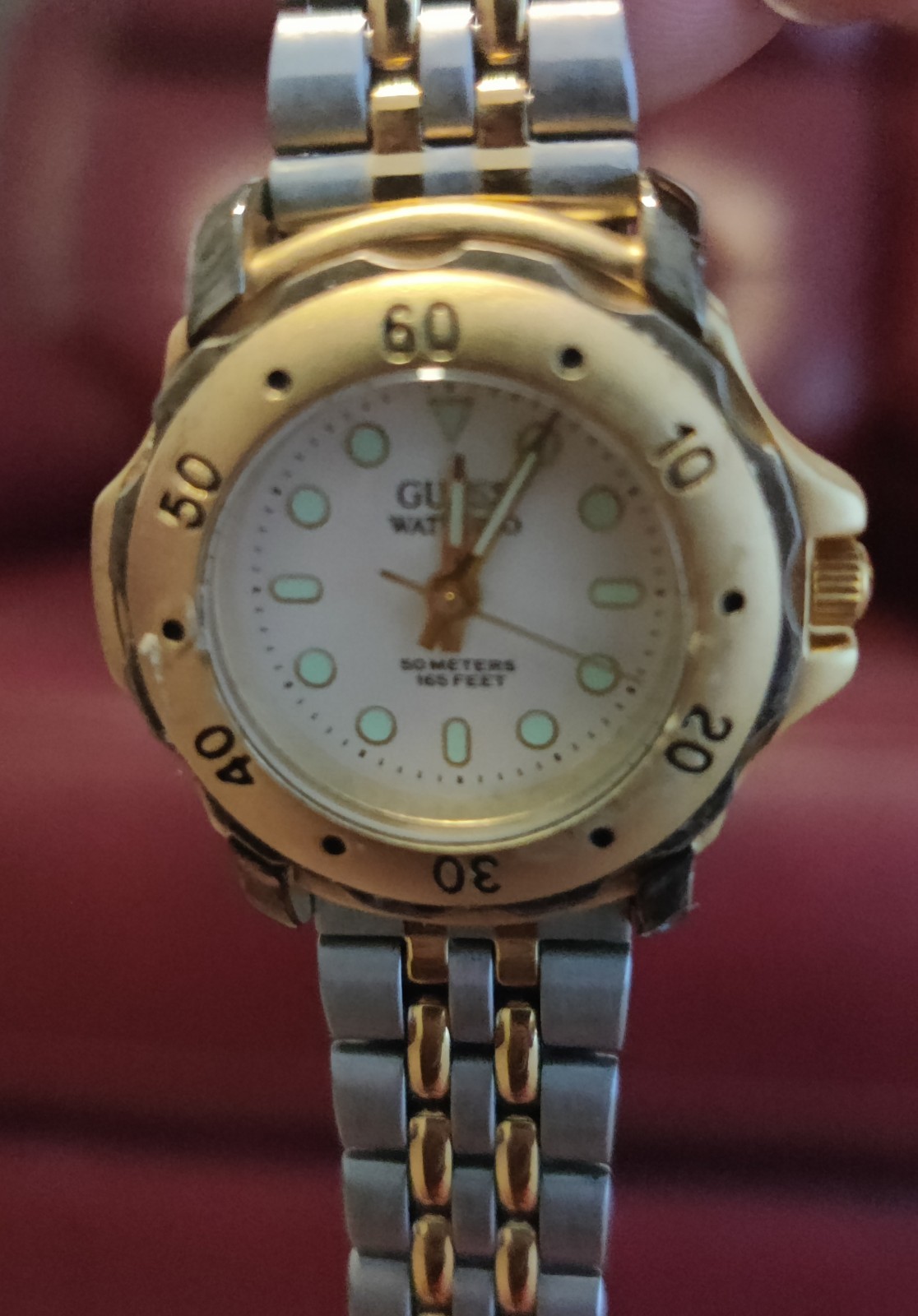 1996 Guess WaterPro Quartz Date Two Tone Women’s Watch – New Battery