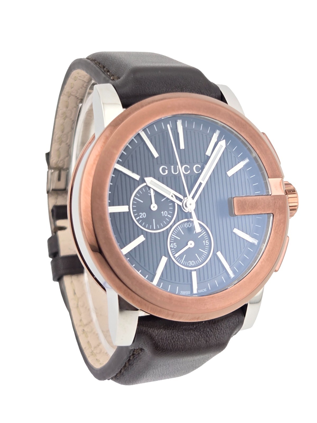 Gucci G-Chrono XL YA101202 Men’s Chronograph Leather Strap Watch