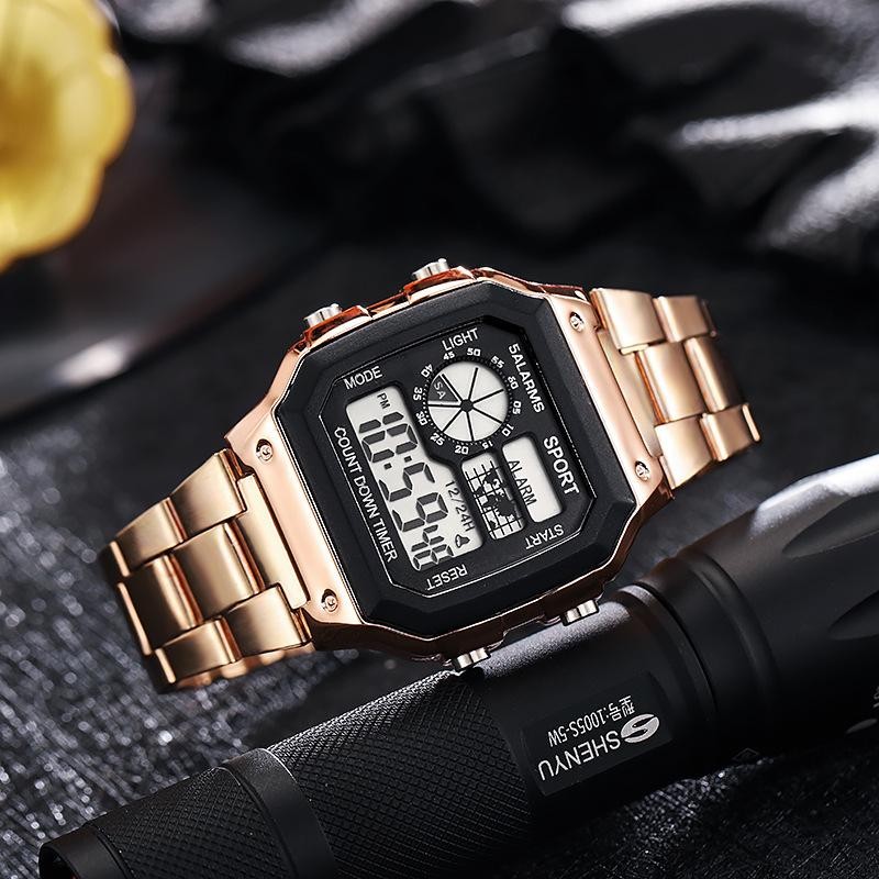 MAYZHISU Classic Men’s Digital Watches Luxury Stainless Steel Strap Sport Watche