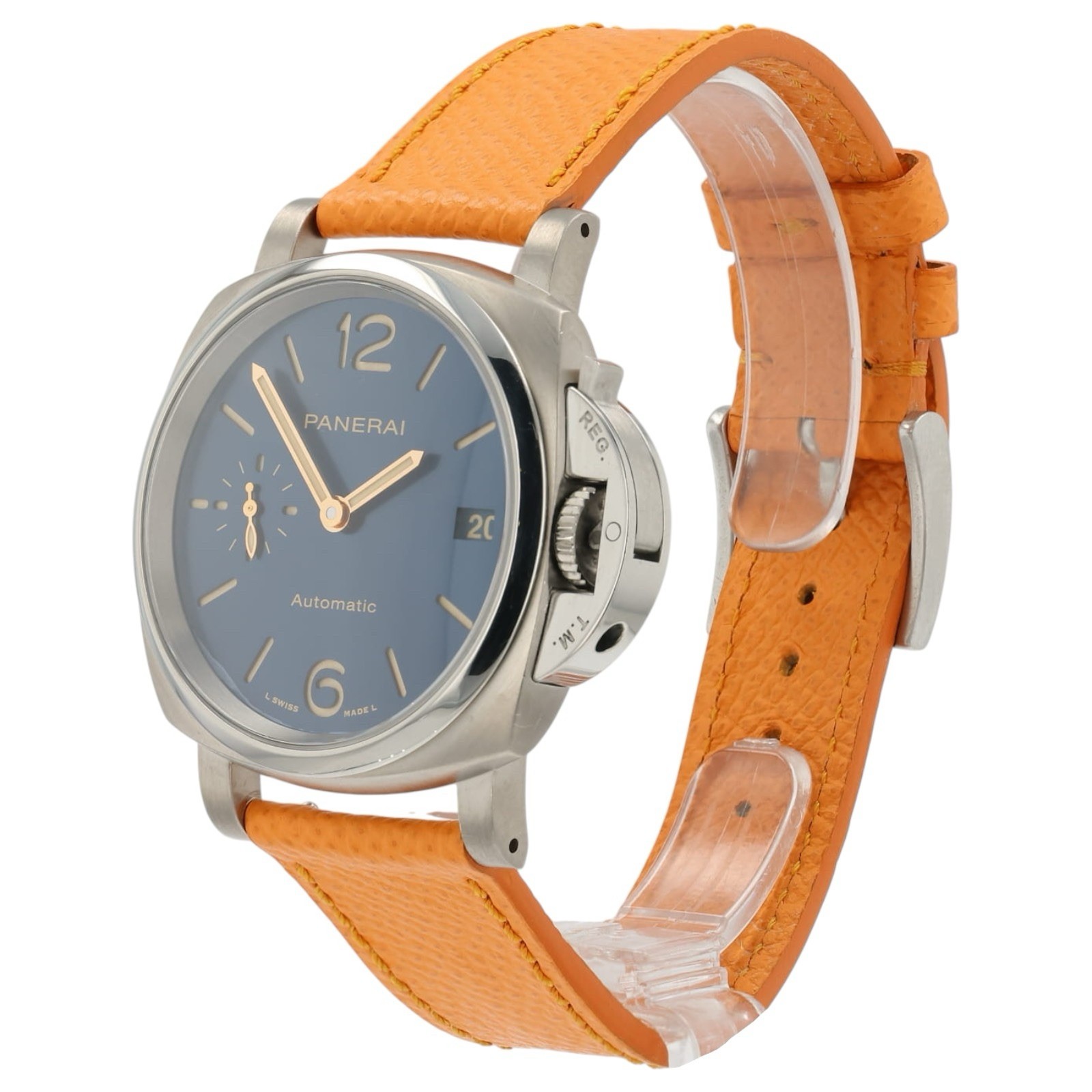 Panerai Luminor Blue Dial Titanium 38mm Automatic Movement Mens Watch PAM00926