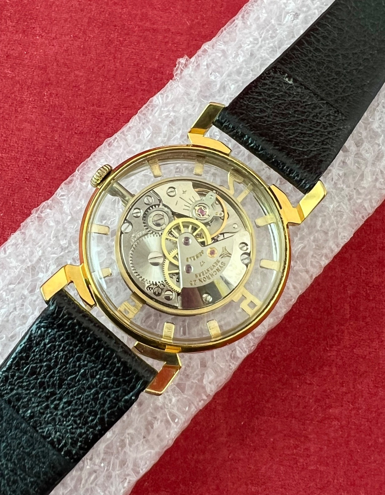 BOREL / SYNCHRON COCKTAIL WATCH BLOOMING FLOWER MYSTERY DIAL, SKELETON 17J SWISS