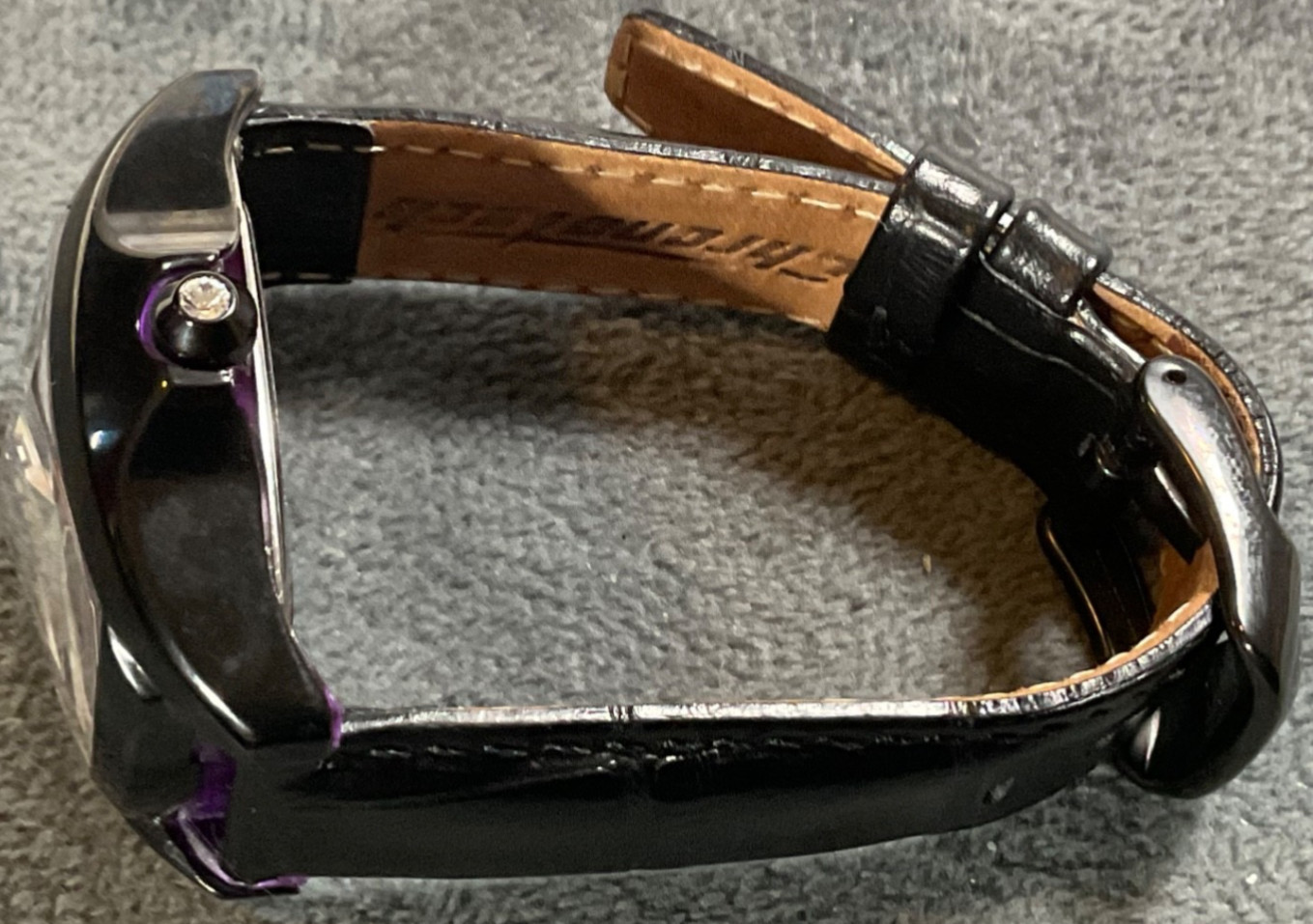 ChronoTech PRISMA WOMENS WATCH 34mm Date Leather 7107L NEW BATTERY Subtle Glitz!