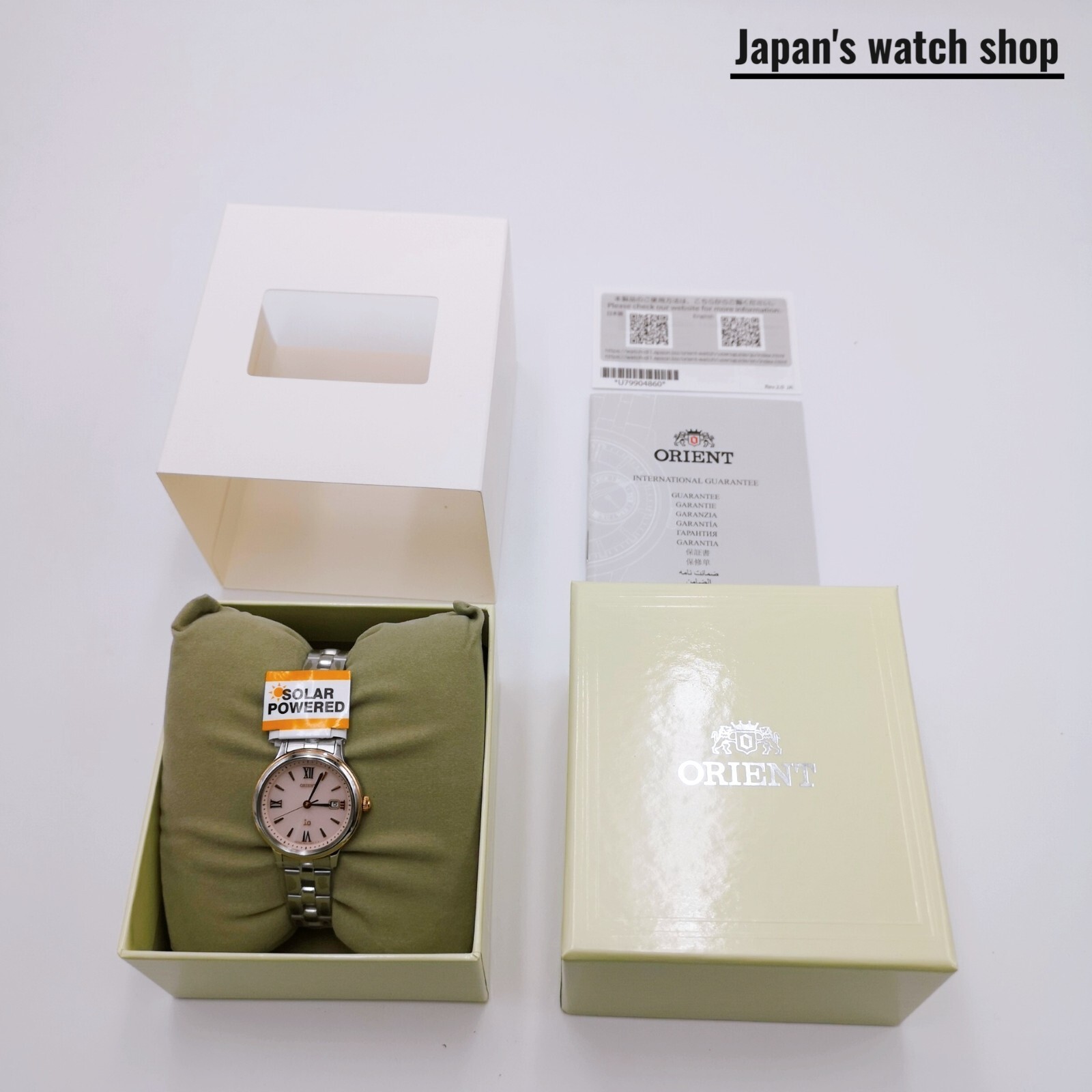 ORIENT iO NATURAL & PLAIN LIGHTCHARGE RN-WG0006P Pink Women’s Watch New in Box