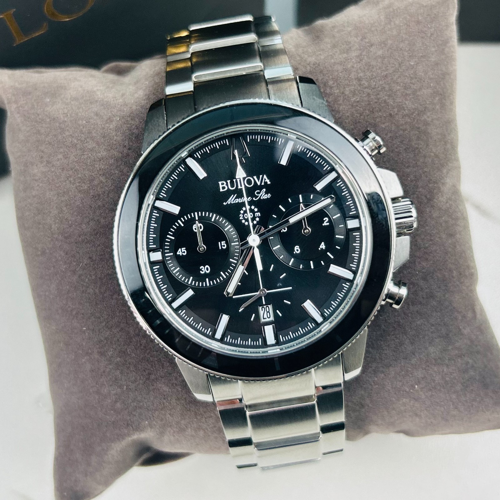 Bulova 96B272 Marine Star Black Dial Men’s Chronograph Quartz Watch Stainless