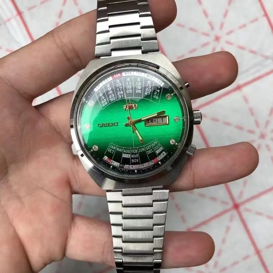 Orient Men Watch Automatic Mechanical Rotating Large Dial Full-Function Gift