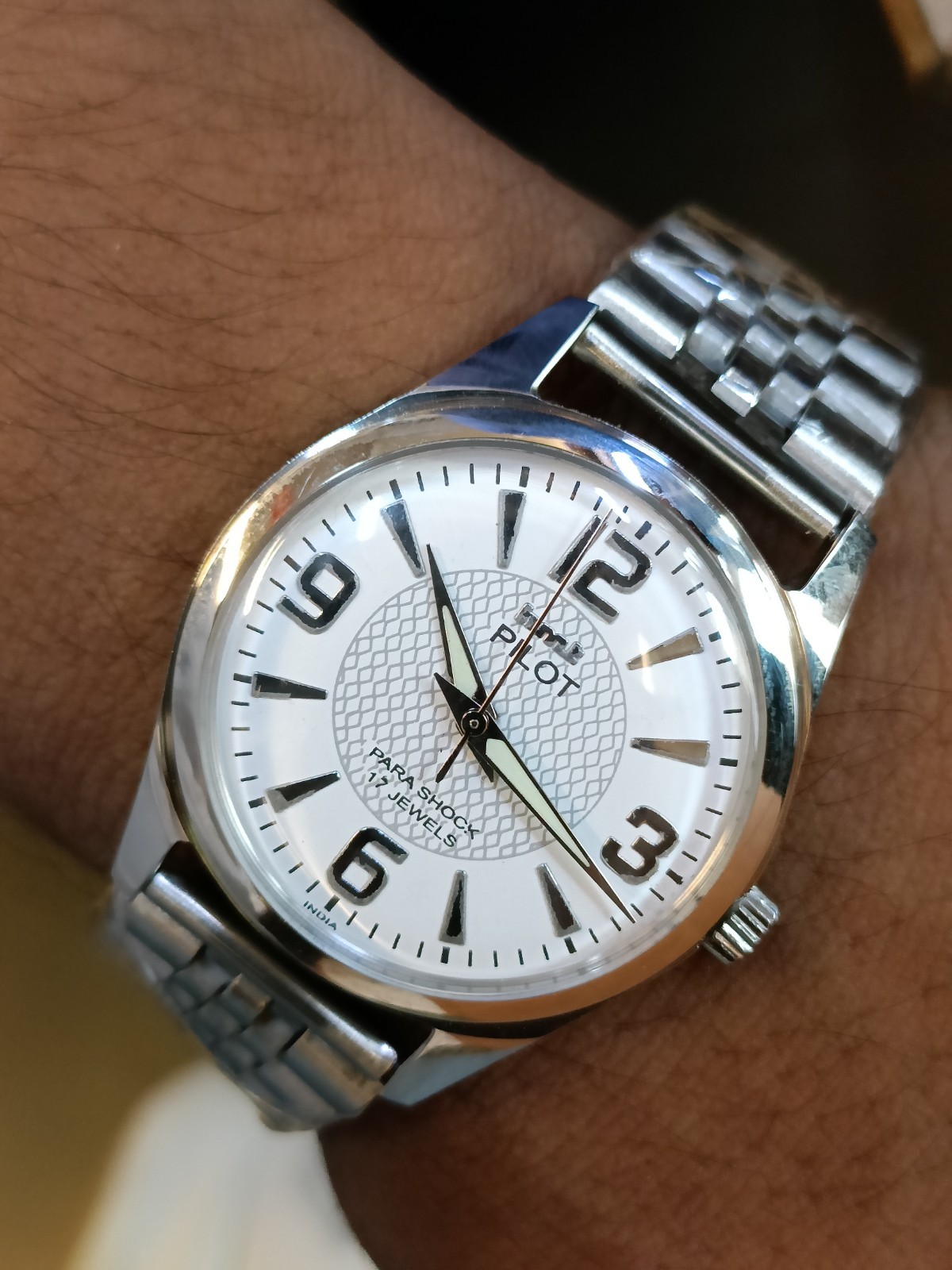 REFURBISHED HMT PILOT 17J WINDING WHITE DIAL 0231 INDIA MEN’S WORKING CONDITION