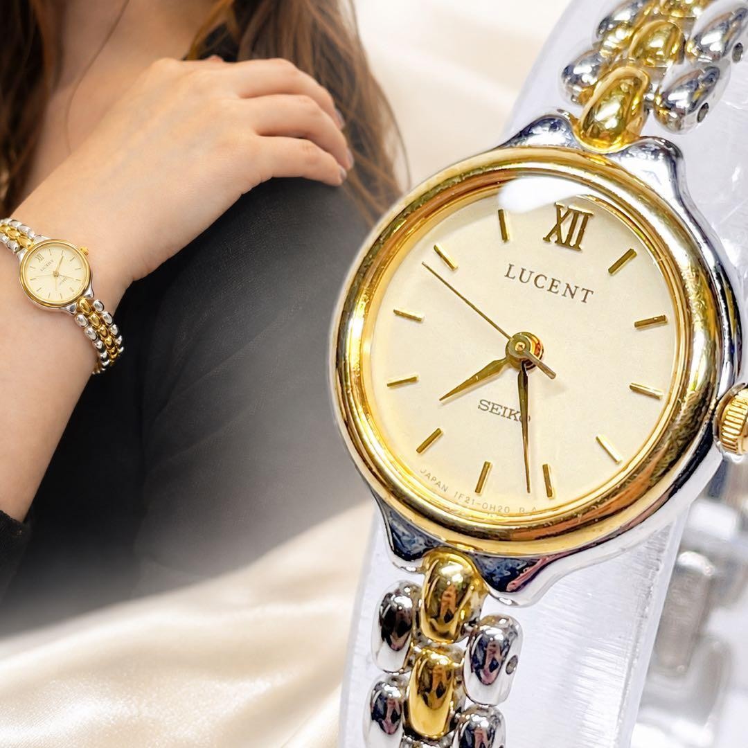 Seiko Lucent Quartz Dress Watch 1E21-0E80 Two-Tone wrist 16.0cm/6.3in