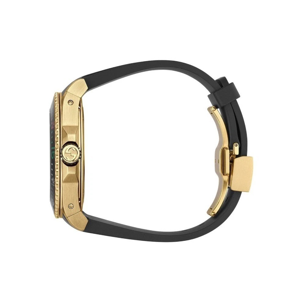 Gucci Dive Gold Snake Black Dial Rubber Strap Men’s Watch YA136219