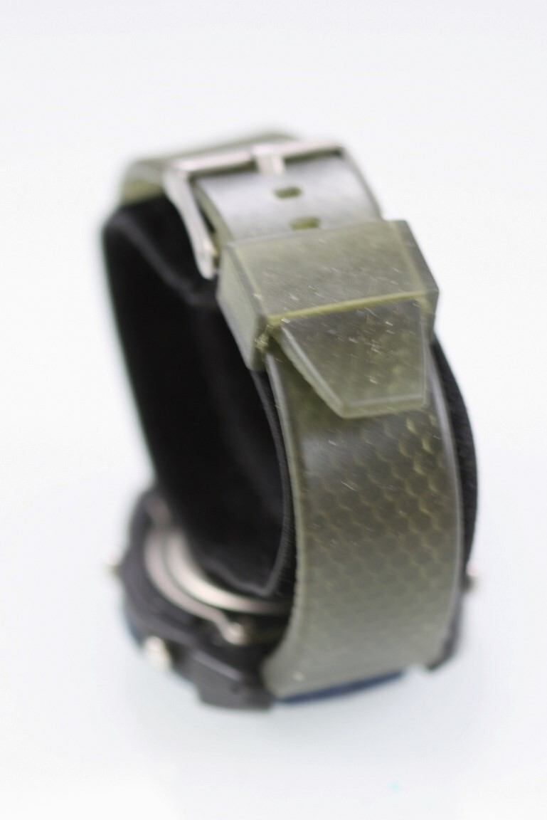 Fossil Men Watch Black Blue Gray Plastic 100m Chron Alarm Date Light Batt Quartz