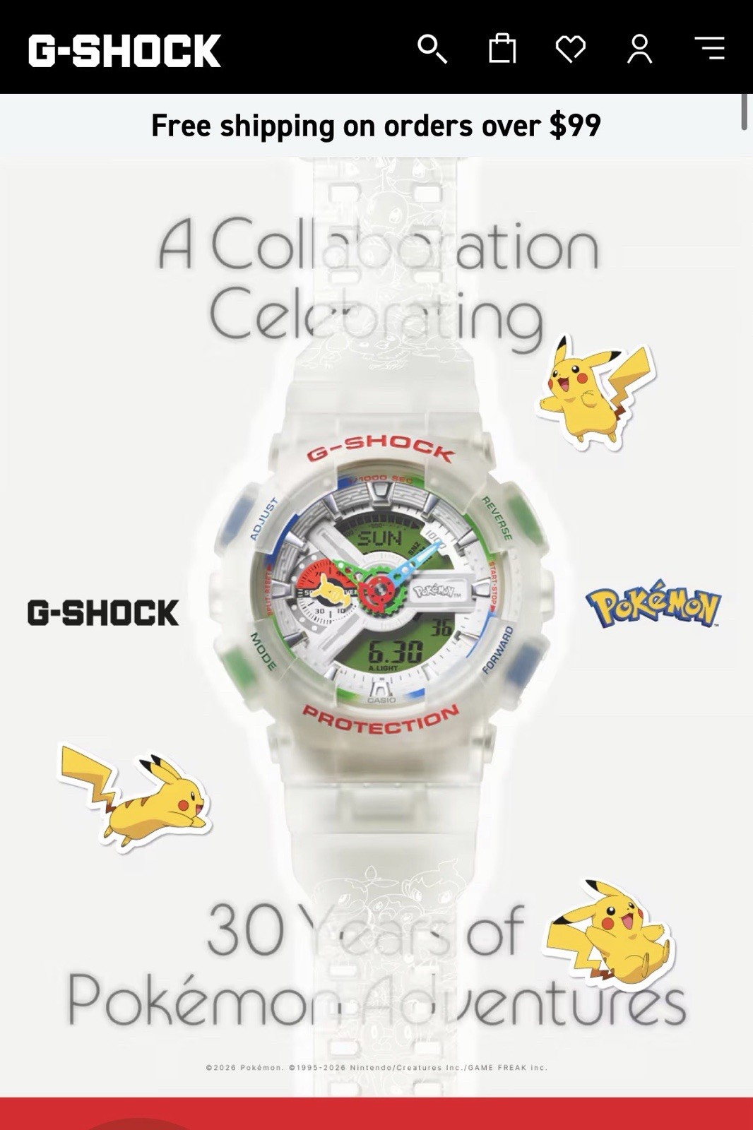 IN HAND Casio G-SHOCK x Pokémon
