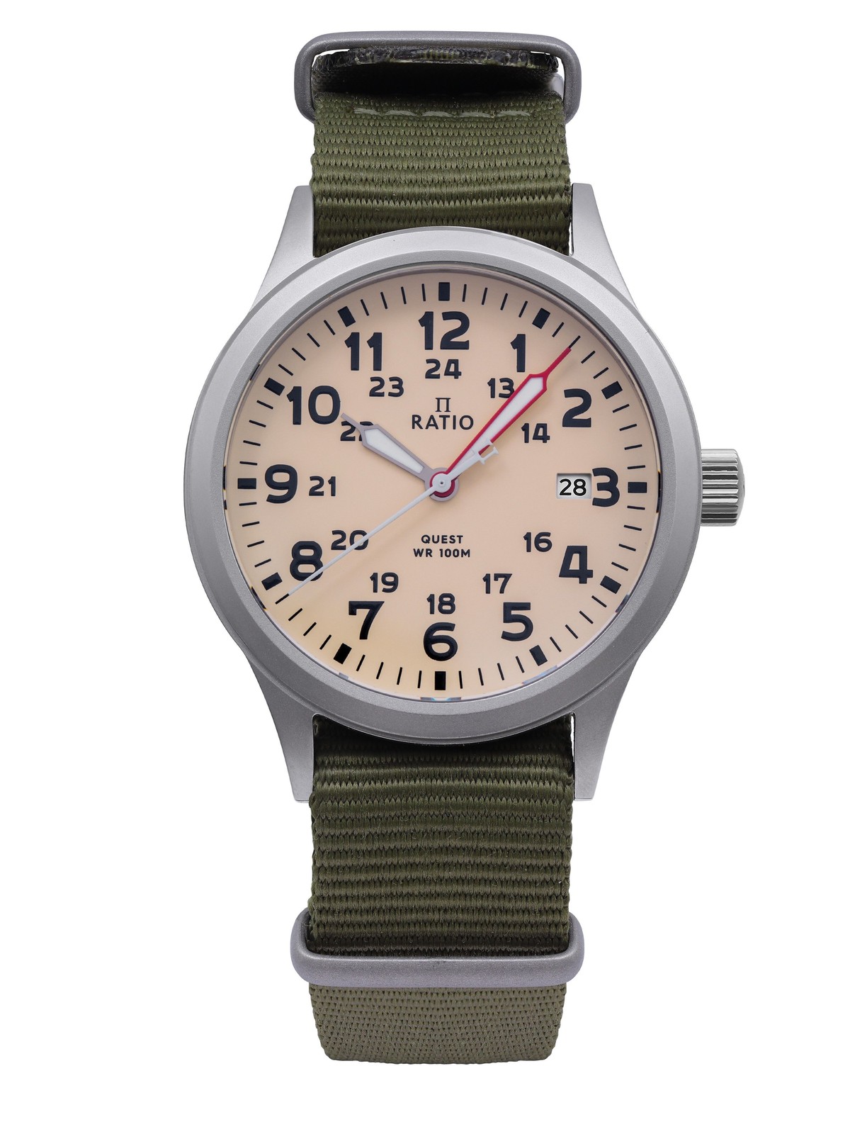 Ratio Quest Series Nylon Strap Beige Dial Quartz Casual 100M RTQ011 Men’s Watch