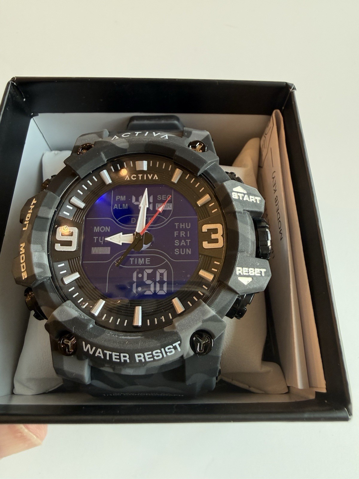 Activa X Invicta Mens 53mm Digital Watch Camo/Grey ACW8049MC-003 New