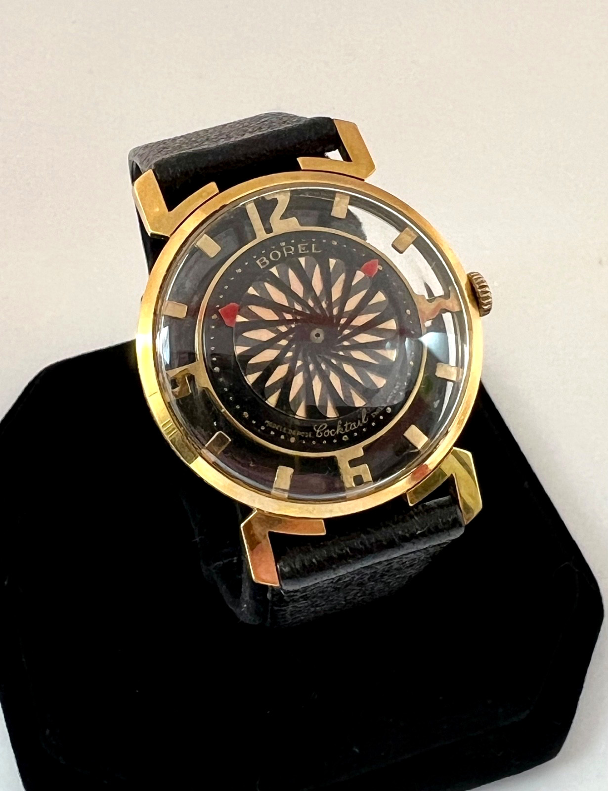 BOREL / SYNCHRON COCKTAIL WATCH BLOOMING FLOWER MYSTERY DIAL, SKELETON 17J SWISS