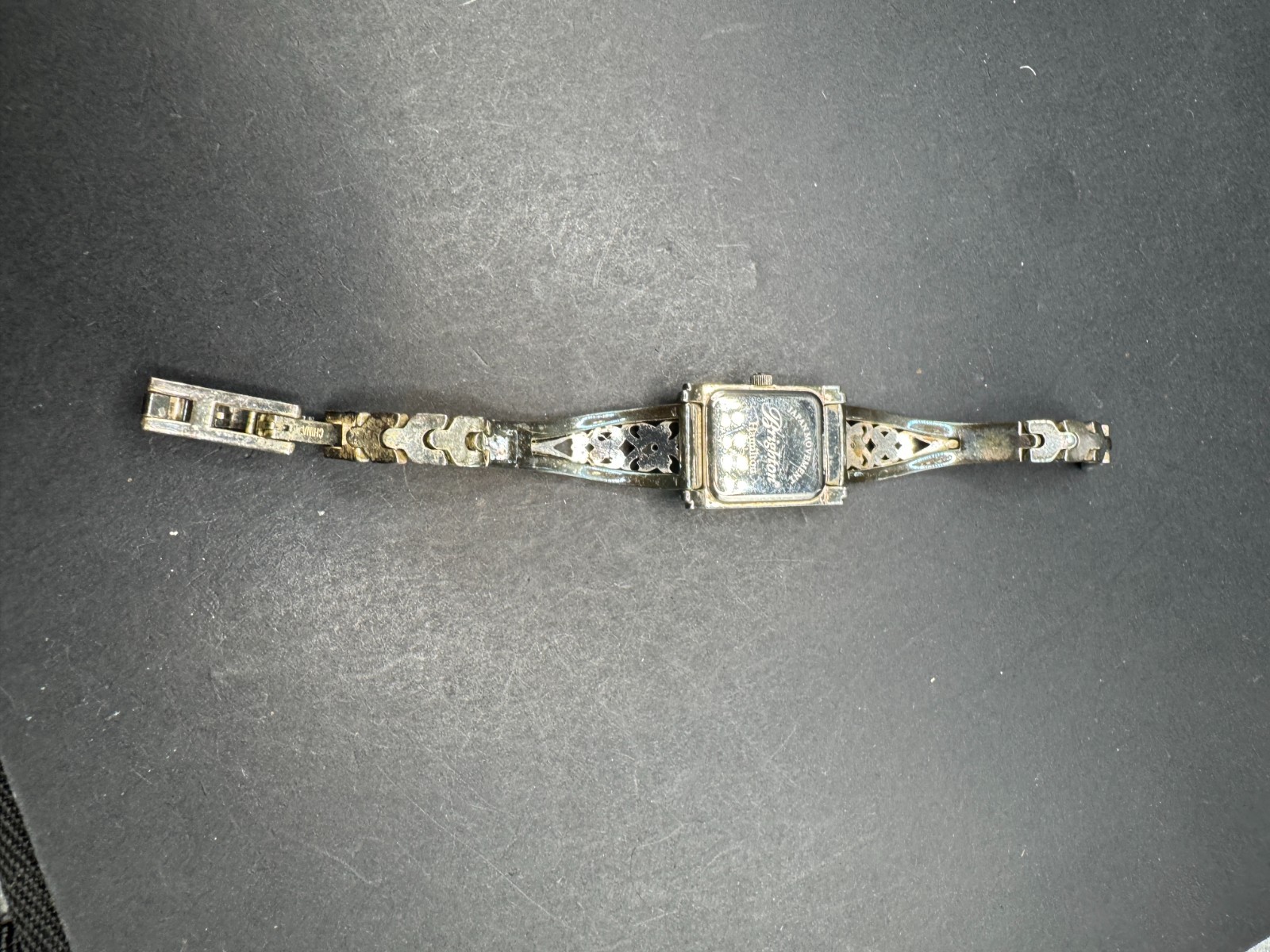 Brighton Hamilton Silver Tone Butterfly Metal Band Ladies Wrist Watch White Dial