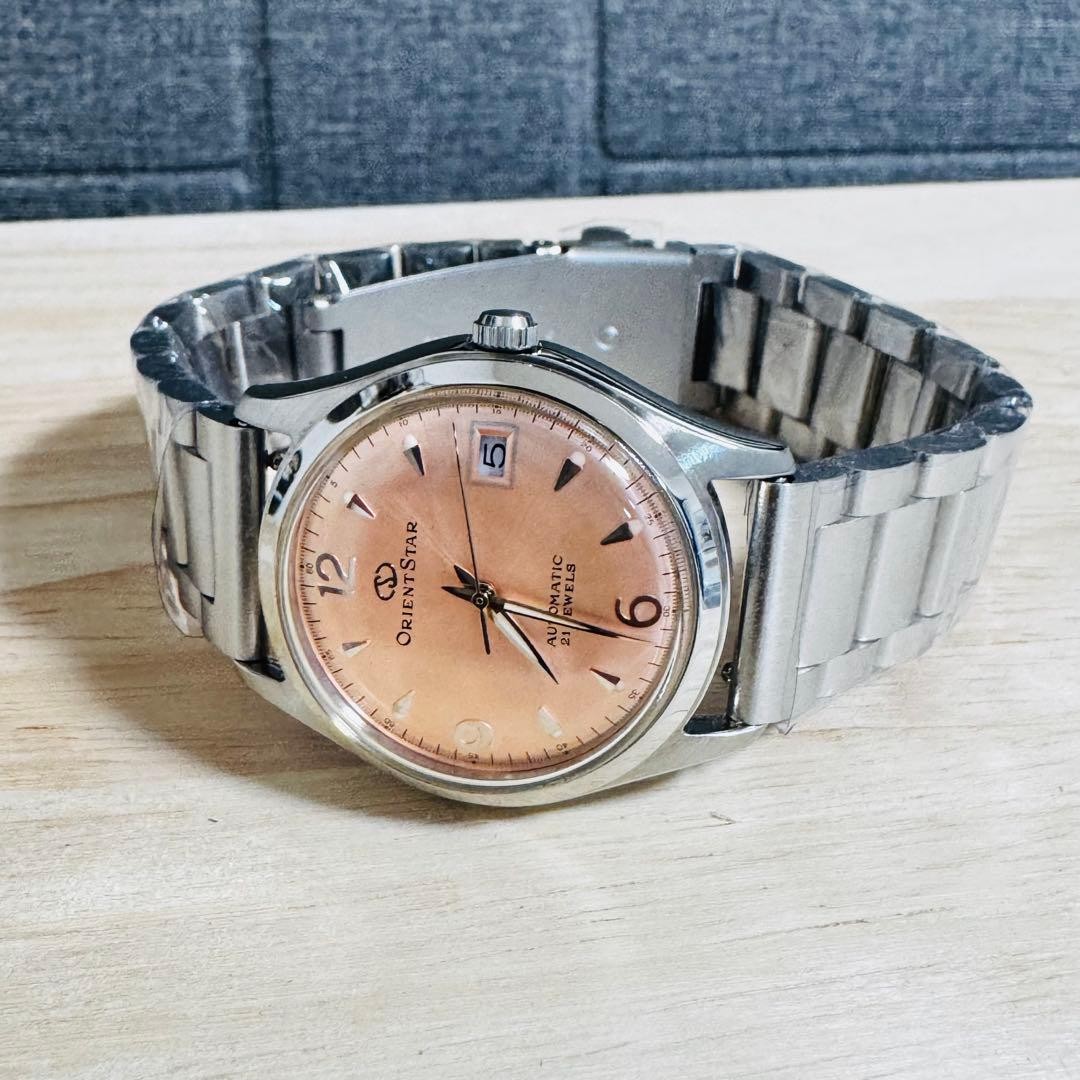 ORIENT STAR automatic watch with salmon pink dial