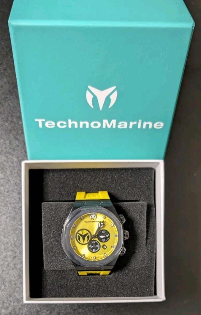 TechnoMarine Reef Sun Men’s Watch (Model TM-523002) – Black & Yellow