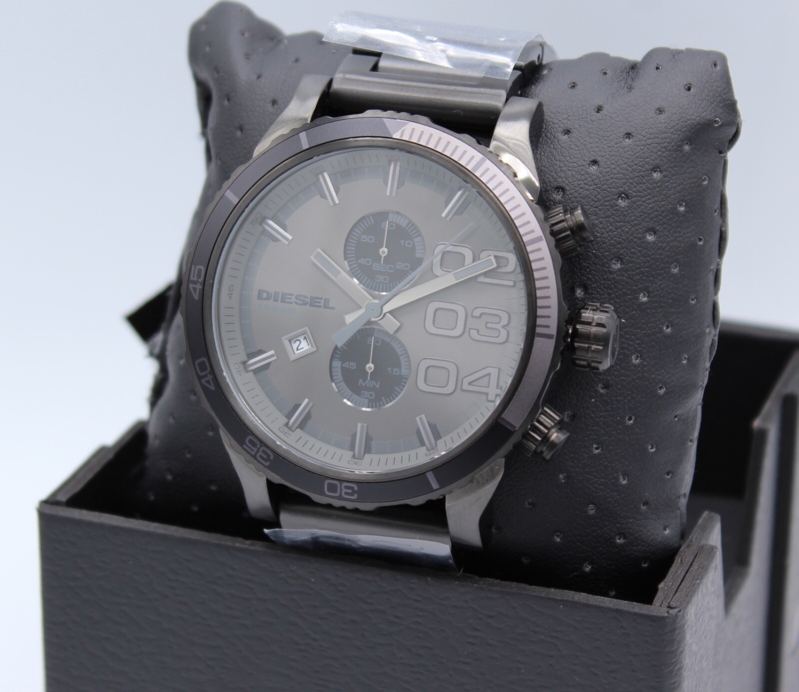 NEW AUTHENTIC DIESEL DOUBLE DOWN 48 GUNMETAL GREY SMOKE MEN’S DZ4314 WATCH