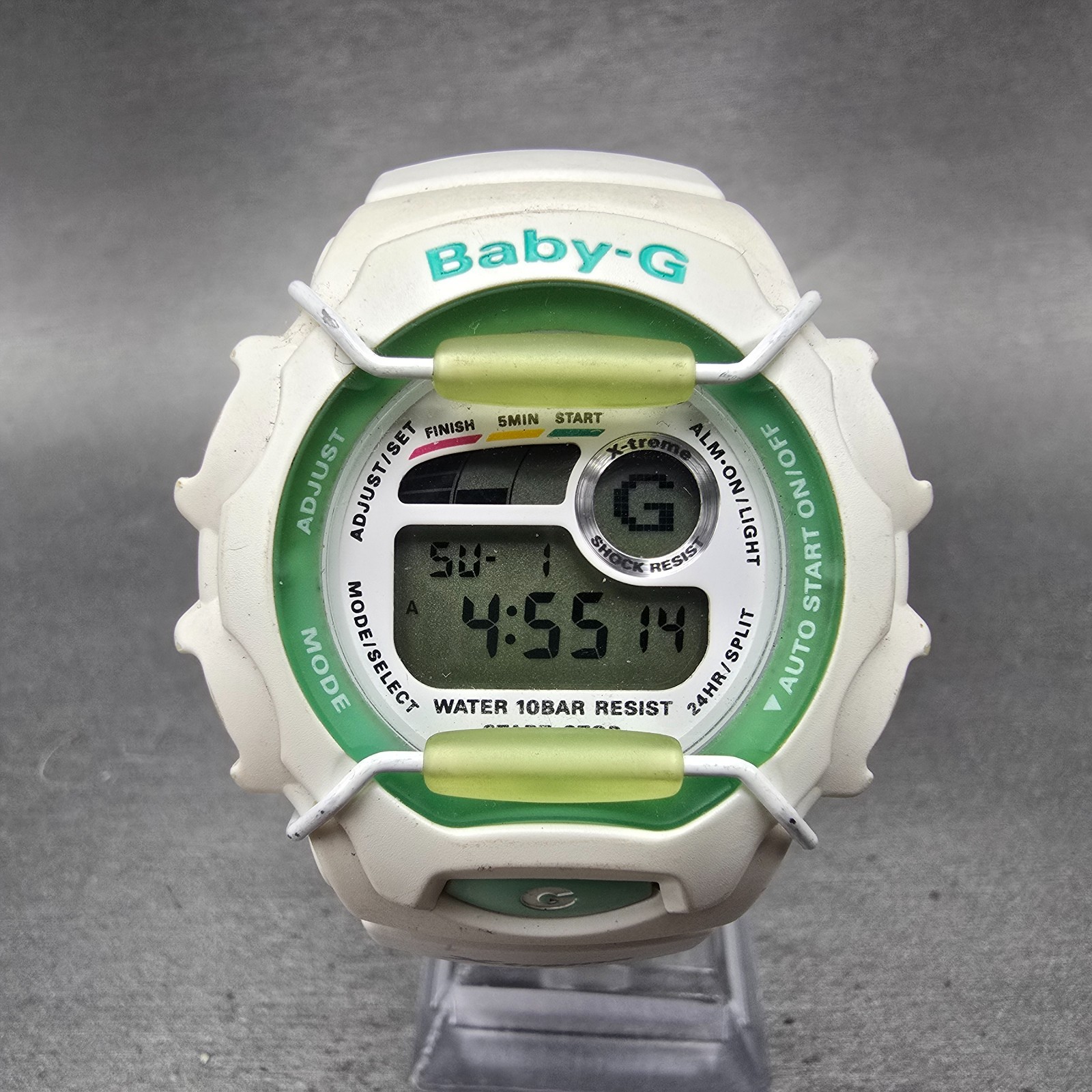 Casio Baby-G BGX-130 Watch Women 42mm Blue White Alarm Chronograph Round NewBatt