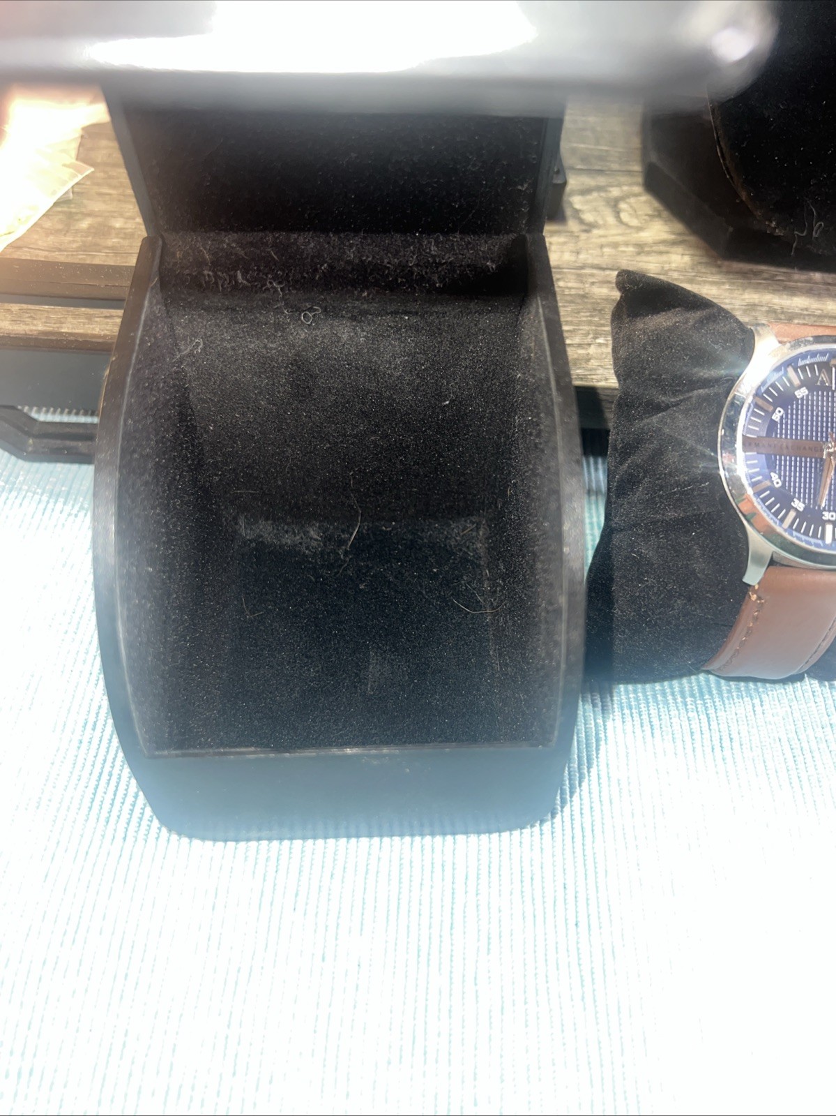 Armani Exchange Navy Dial Brown Leather Men’s Watch AX2133 With Box And Tags