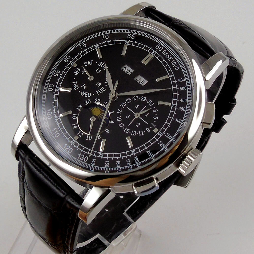 Automatic Men’s Watch 42mm Date Day Month Year White/Black Dial Silver/Rose Gold