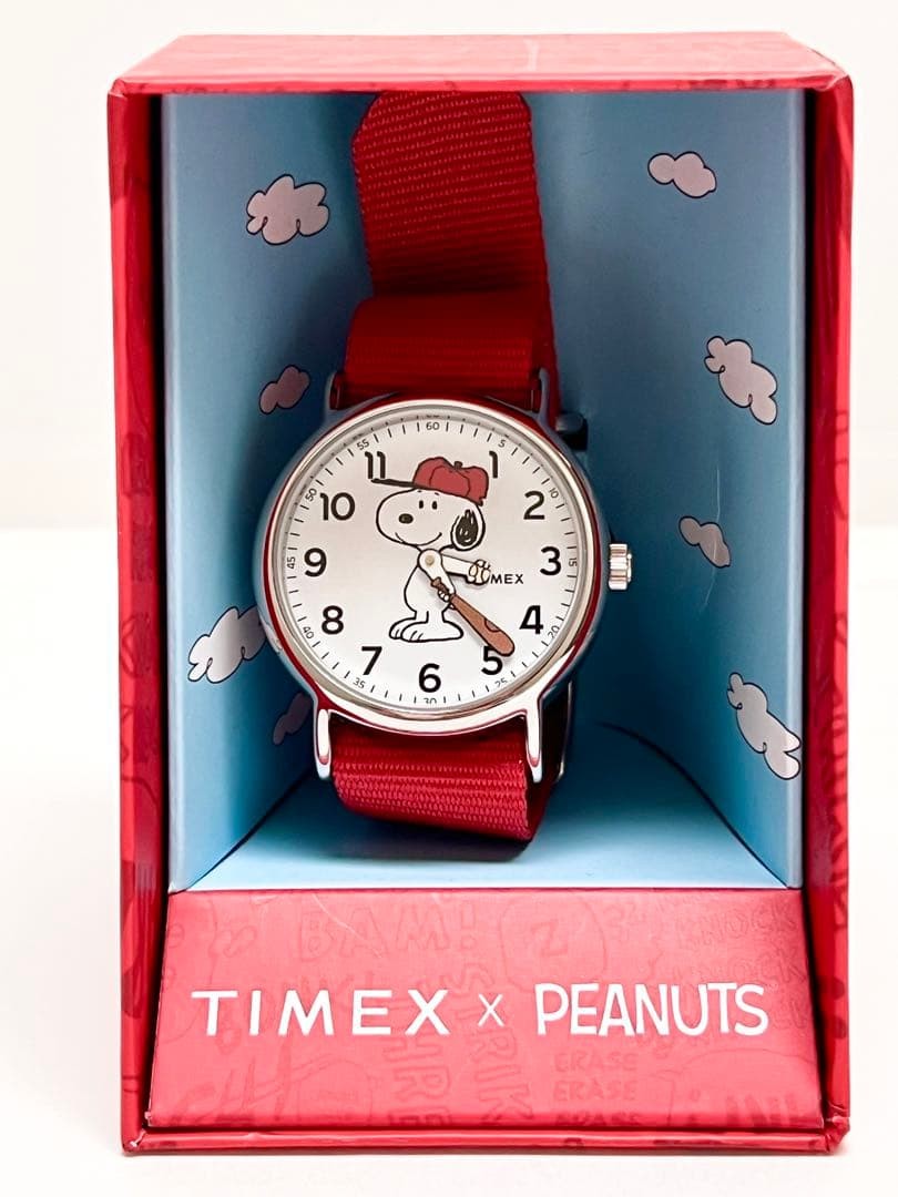 TIMEX x Peanuts Snoopy Collaboration Watch Unused Quartz 3.5cm Dial 23cm Band