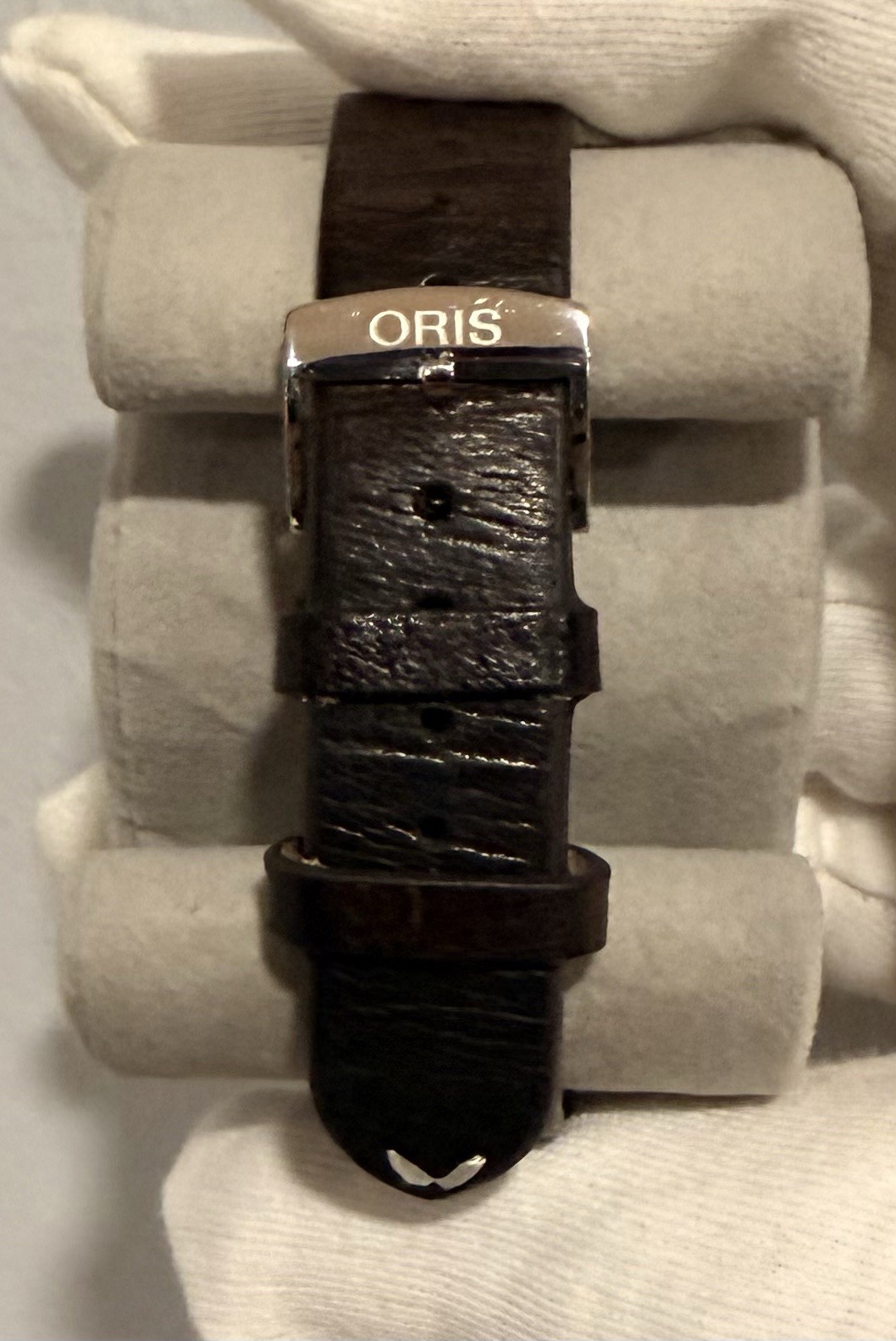 Oris Big Crown Automatic 38mm Gray Dial Brown Leather Strap Box & Papers