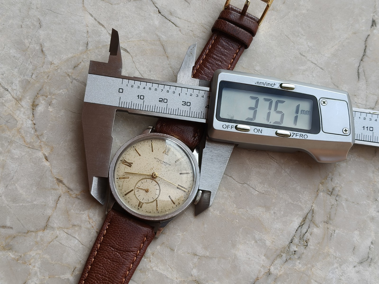 30s ULYSSE NARDIN CALATRAVA OVERSIZE STEEL CASE 37.5mm RARE VINTAGE WATCH WATCHES