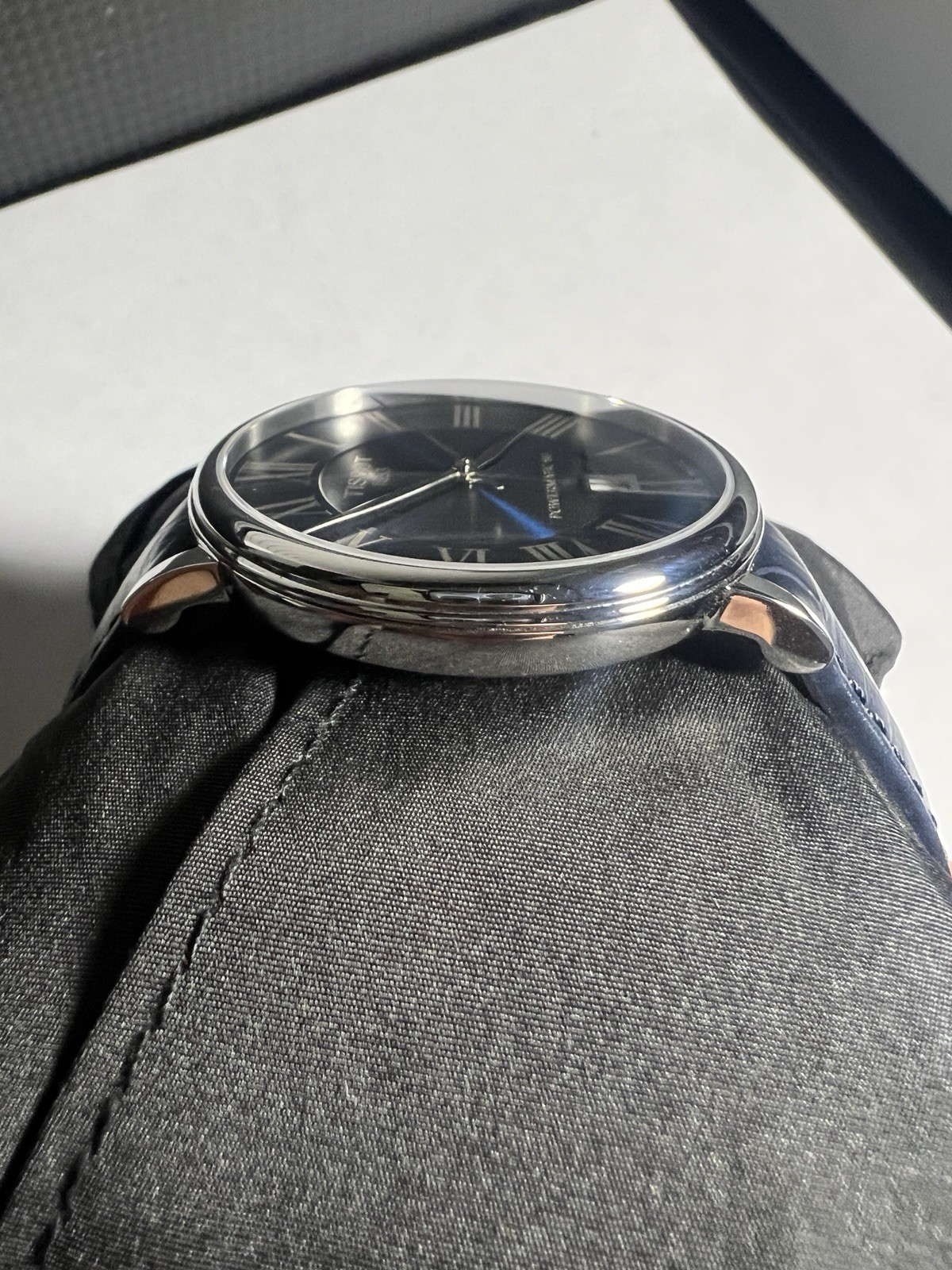 Tissot Carson Powermatic 80 Automatic 40mm Blue Dial Roman Leather Strap Date