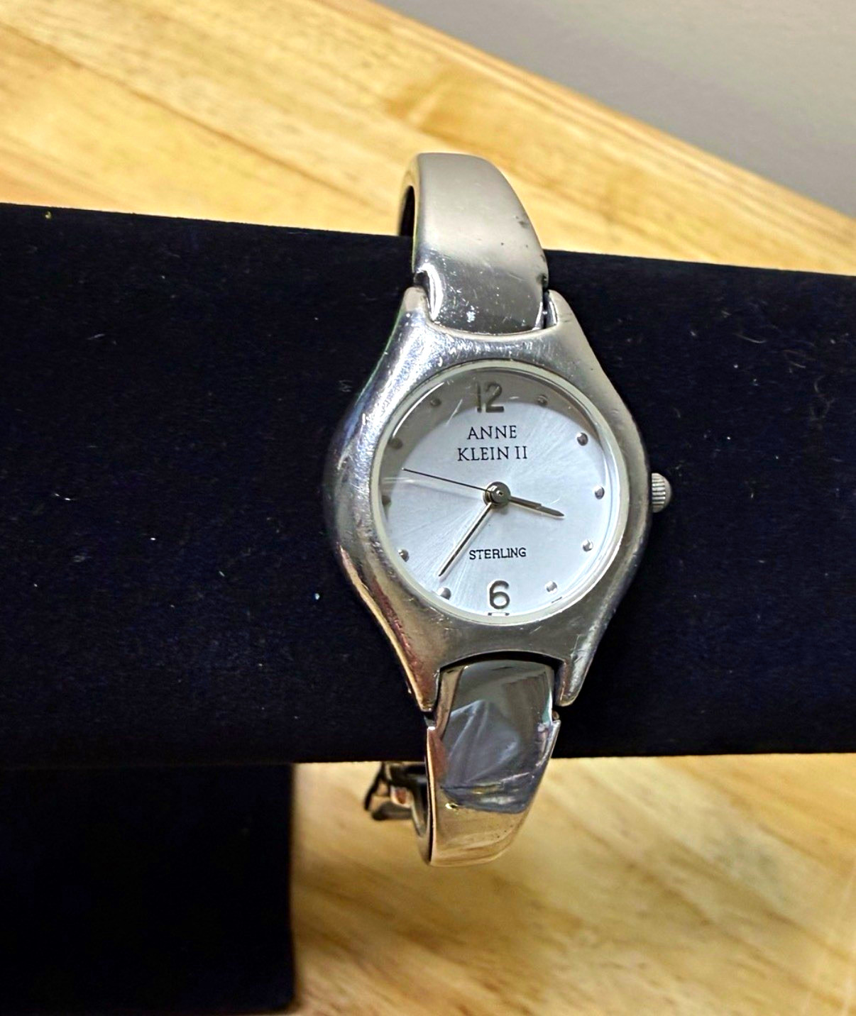 Anne Klein II Quartz Sterling Silver Silver Dial Bangle Dress Watch