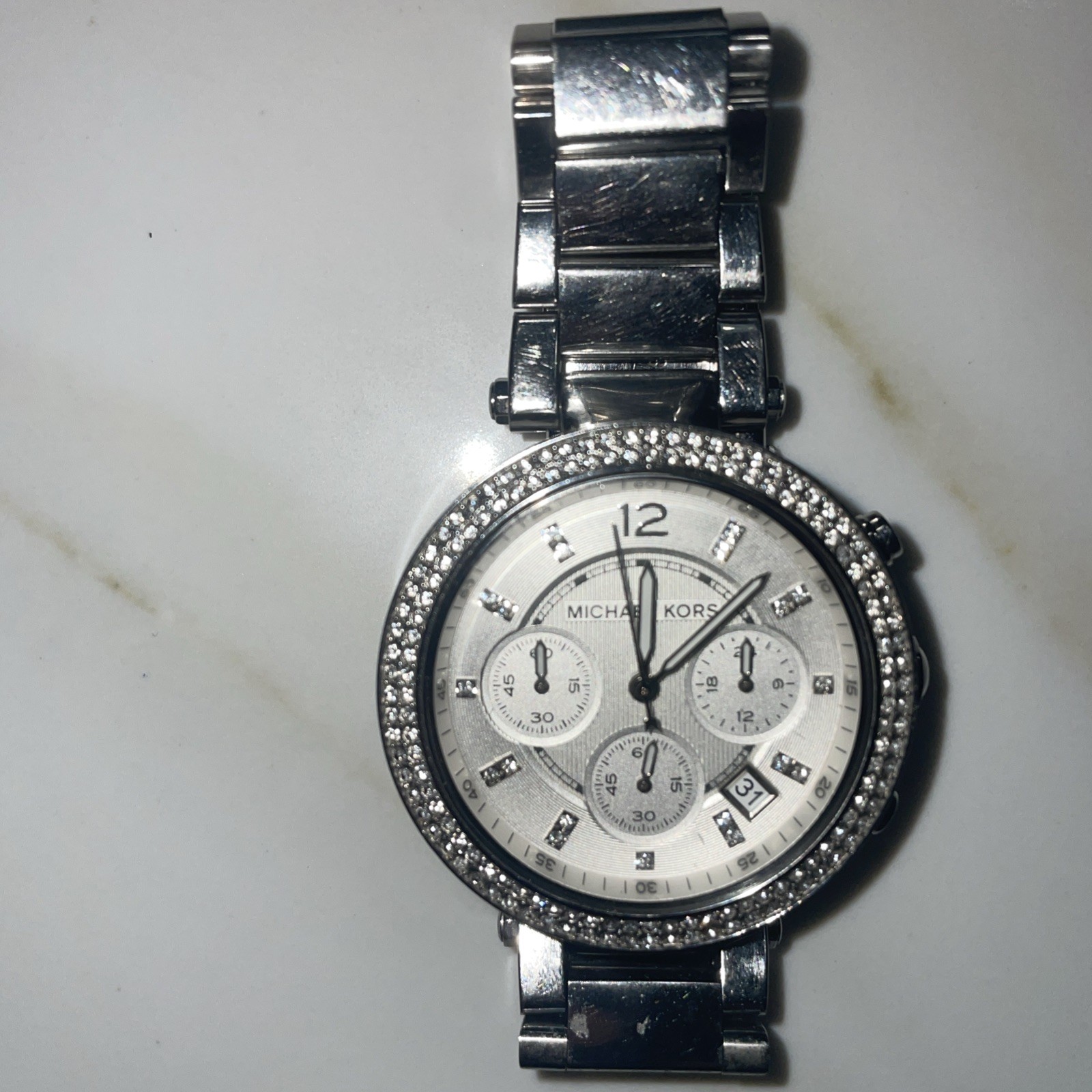 Michael Kors MK5353 Womens Silver Stainless Steel Analog Dial Wrist Watch HME734
