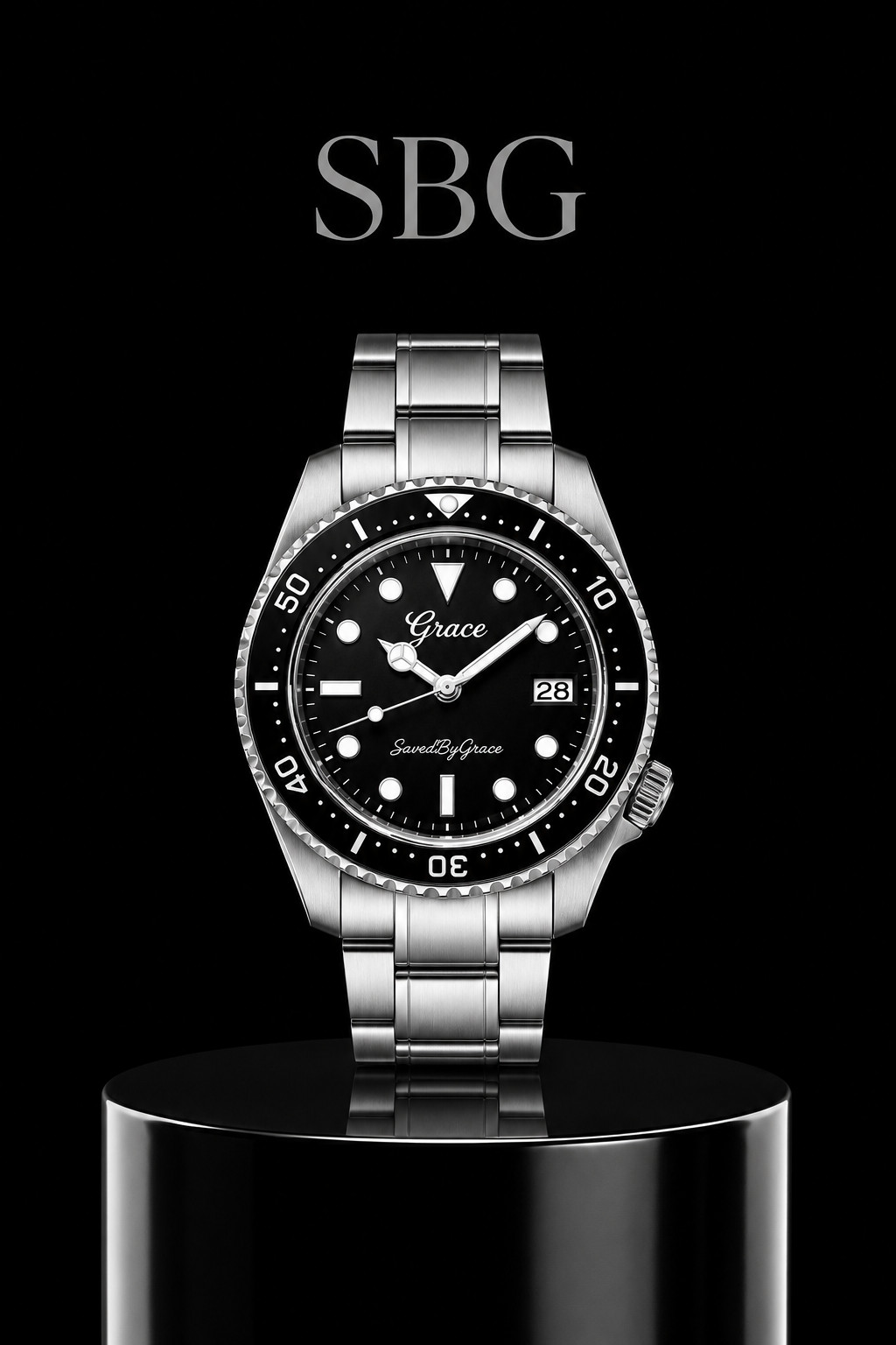 GraceCo Sport Diver Watch – Japanese Automatic NH35 – Black Rotating Bezel