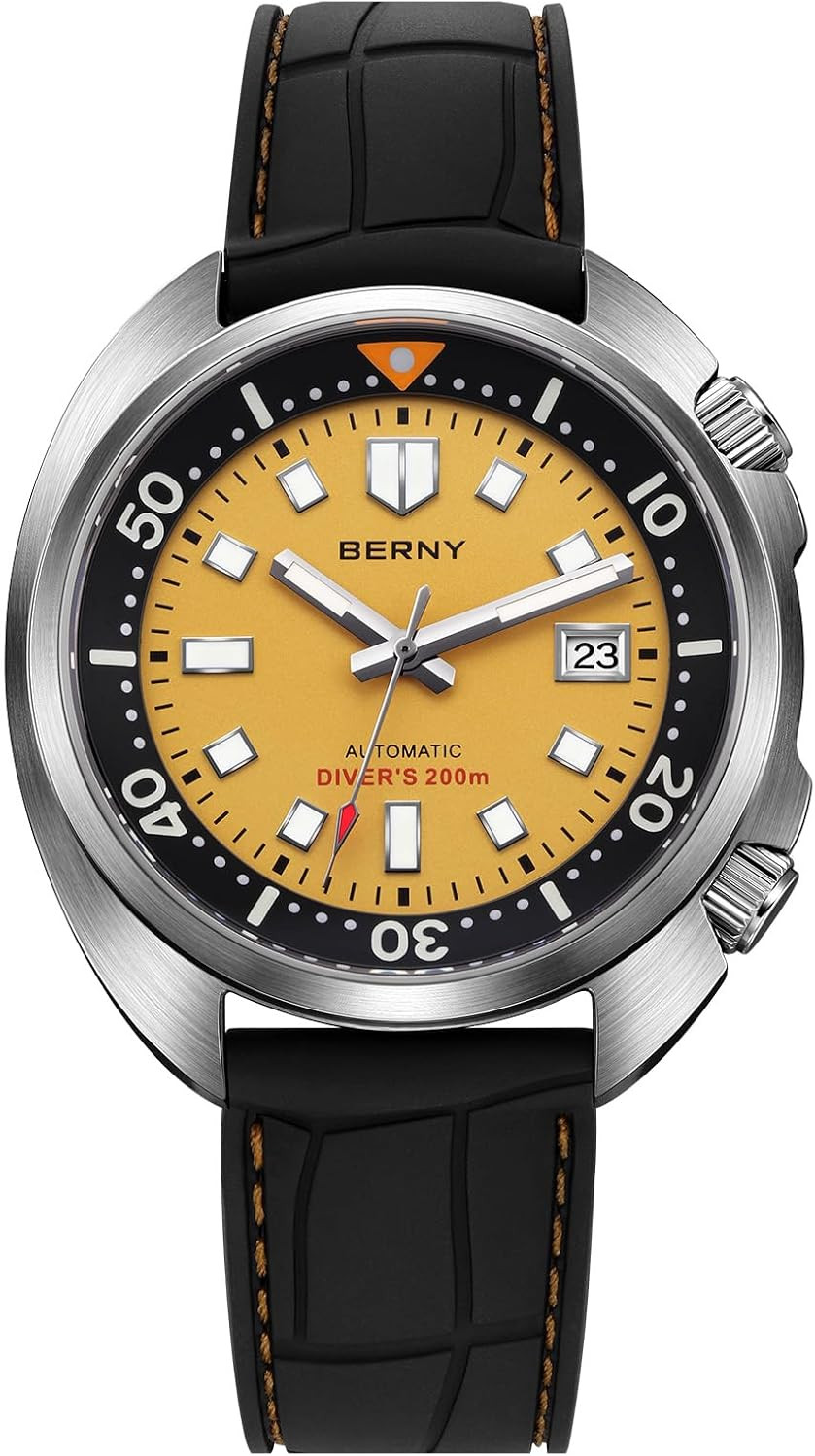 Men’s 200M Waterproof Automatic Dive Watch with Luminous Sapphire Crystal