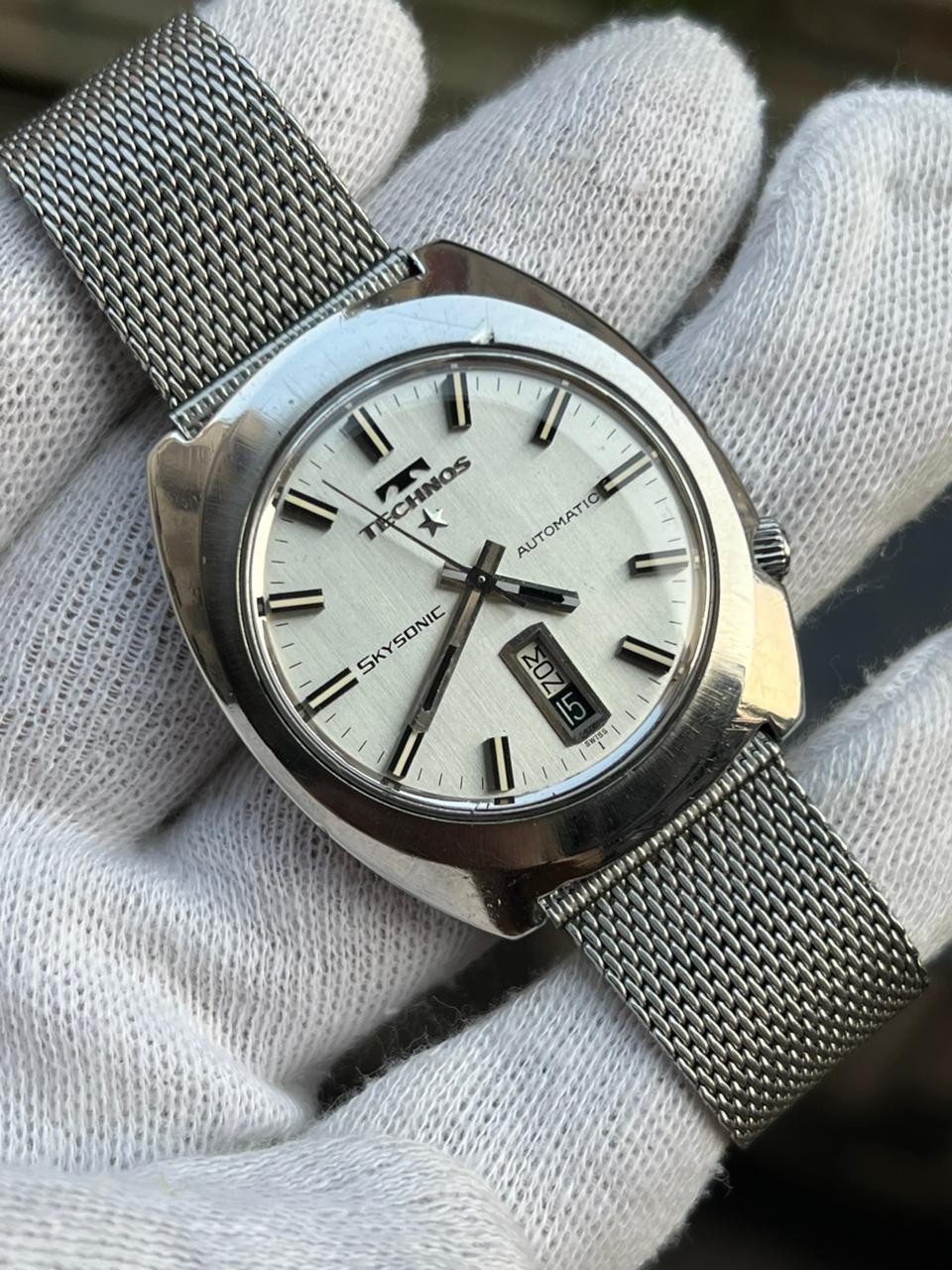 Technos Sky Sonic Automatic Swiss Made Day/Date Vintage Men’s Wrist Watch