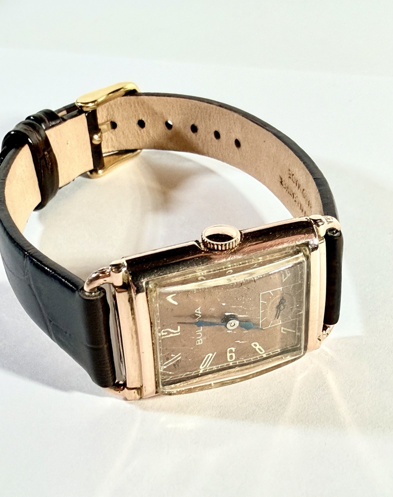 Vintage 1949 Bulova His Excellency President 7AK 21J 14K GF Rectangular RUNS -5C
