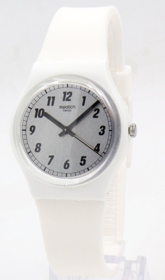 New Swiss Swatch Originals SOMETHING WHITE Silicone Watch 34mm GW194 $60