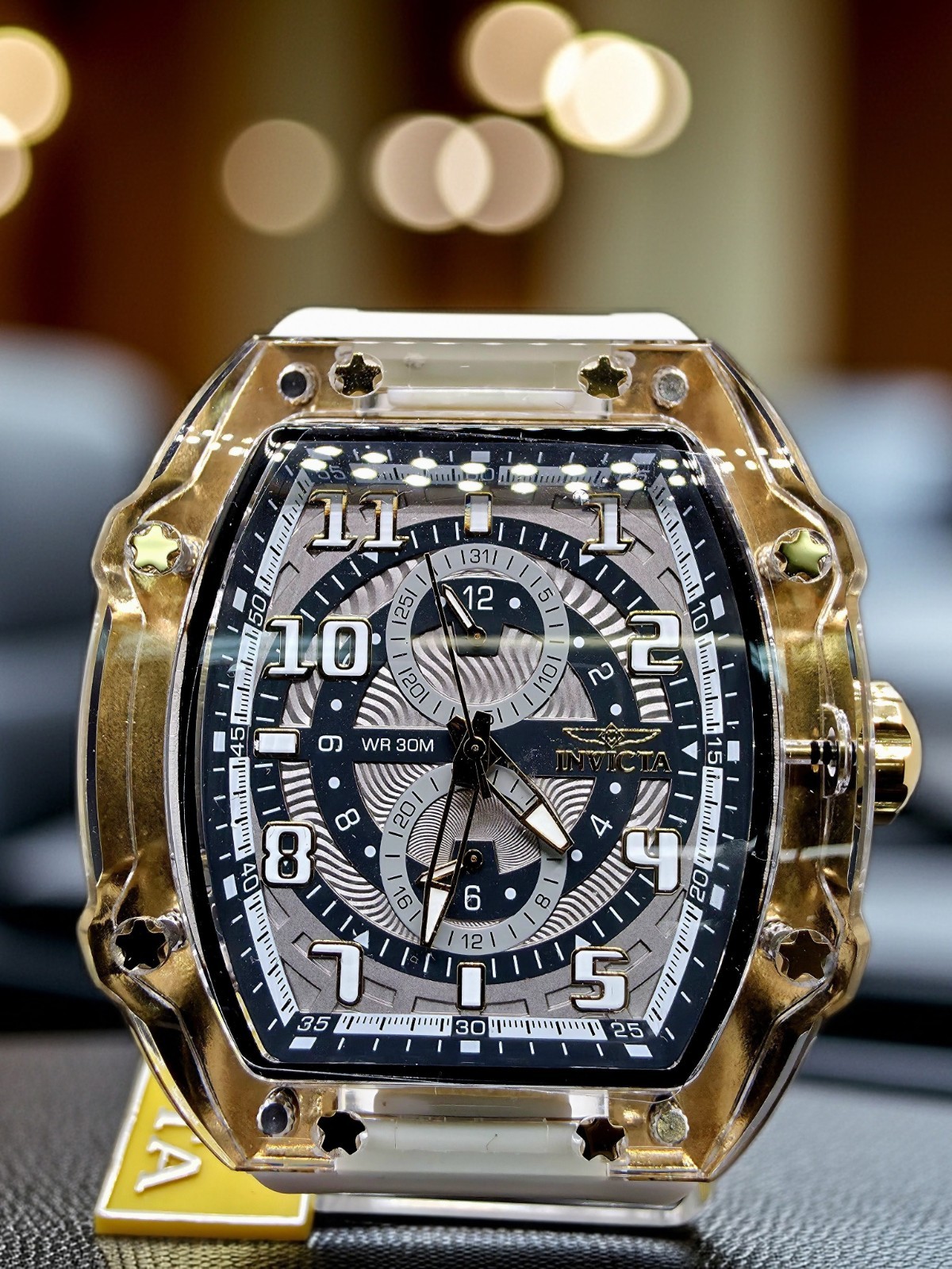 🔥🔥🔥Invicta Racing Cyclone men 48.5mm White gold🔥🔥🔥
