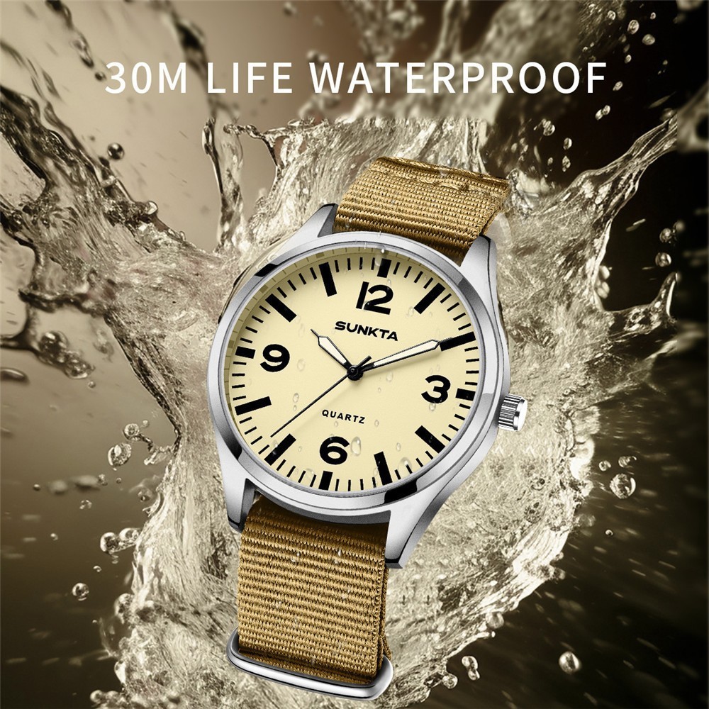 LIGE SUNKTA Men Analog Watch Nylon Strap Wristwatch Boy Girl Outdoor Sport Watch