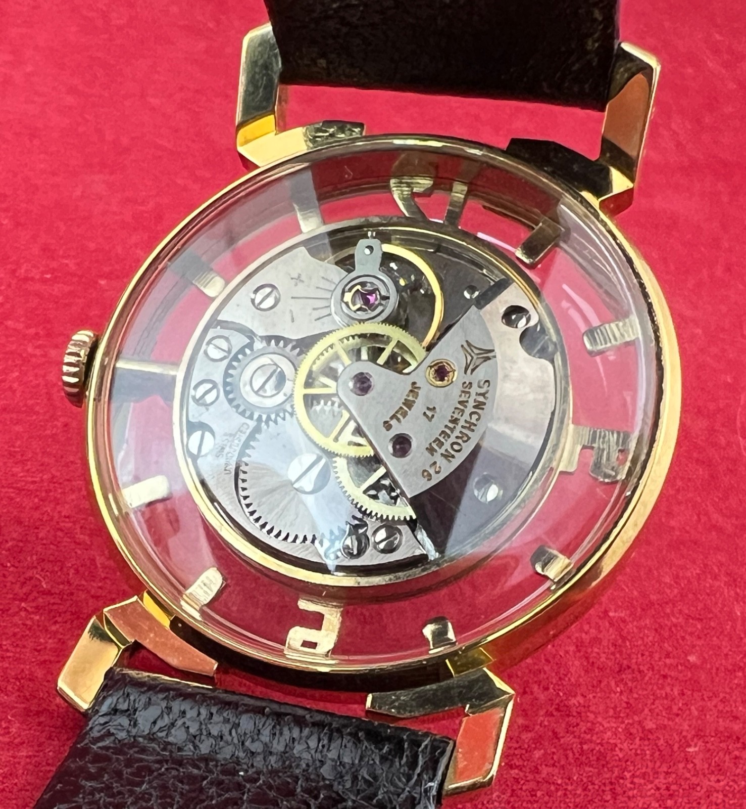 BOREL / SYNCHRON COCKTAIL WATCH BLOOMING FLOWER MYSTERY DIAL, SKELETON 17J SWISS
