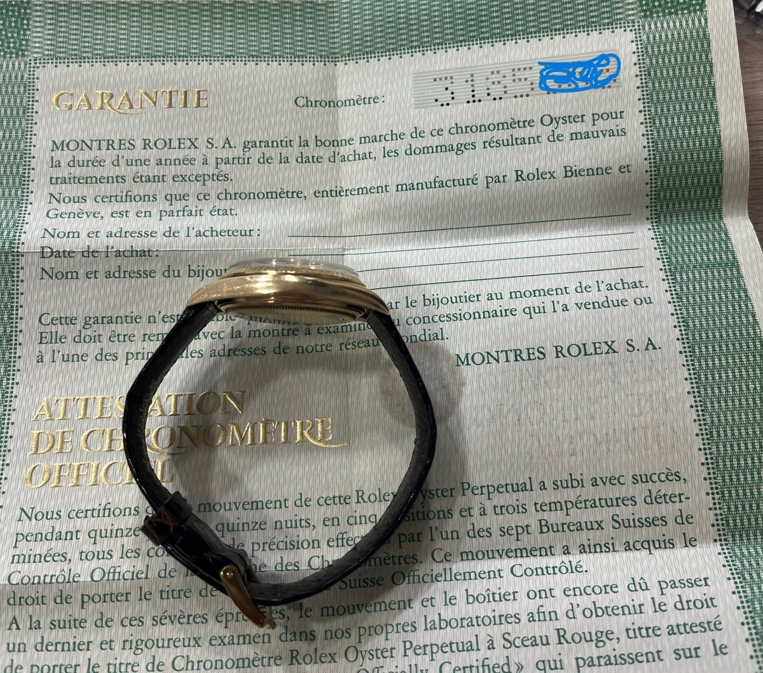ROLEX DAY-DATE 36mm Ref: 1803 18K YELLOW GOLD UNPOLISHED WATCH WITH PAPERS